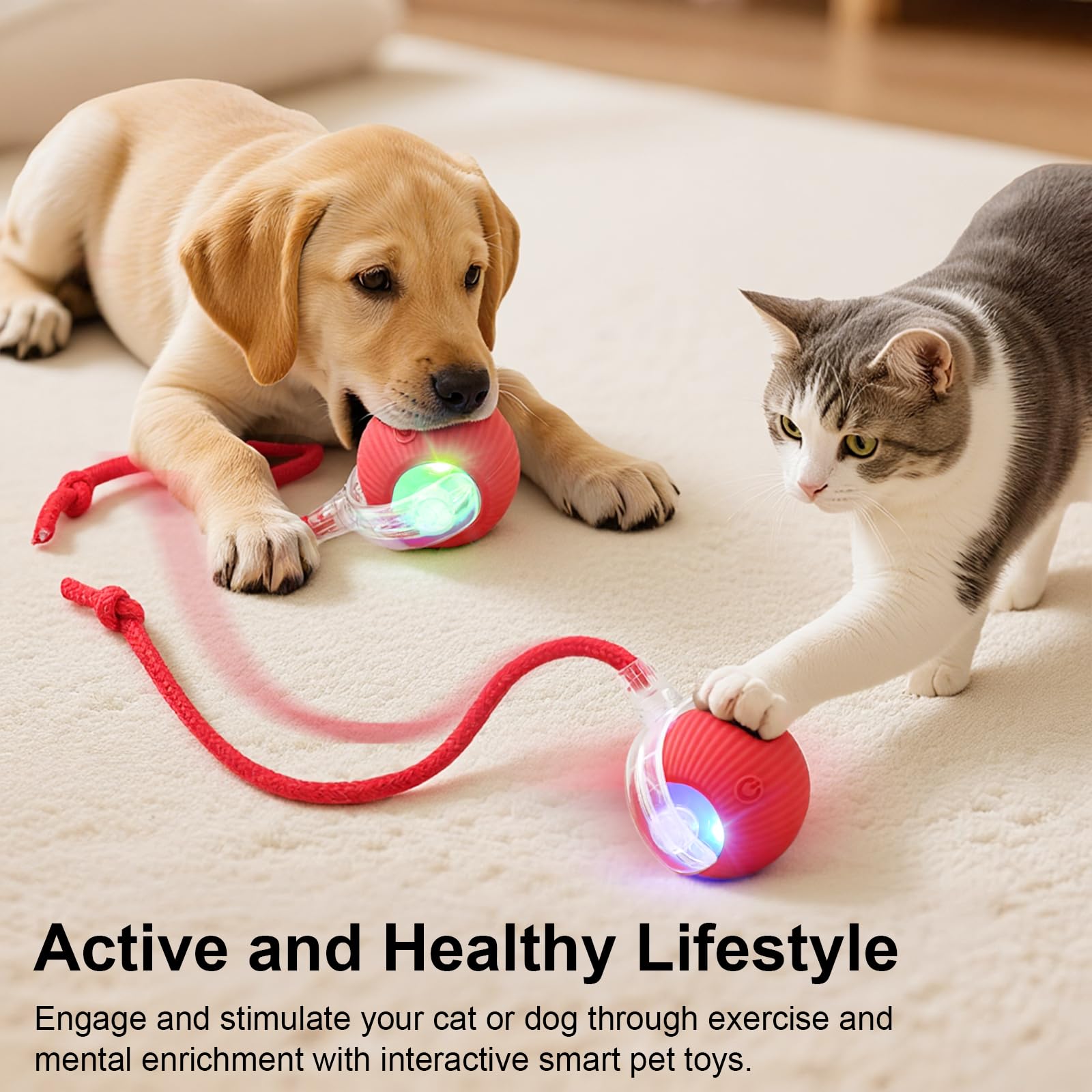Smart Motion-Activated Rolling Ball – Rechargeable Interactive Toy for Cats & Dogs