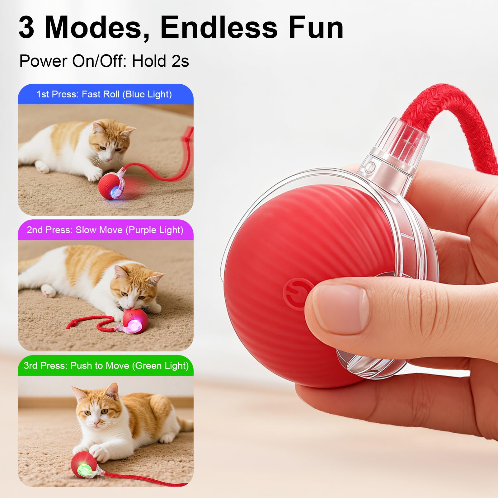 Smart Motion-Activated Rolling Ball – Rechargeable Interactive Toy for Cats & Dogs