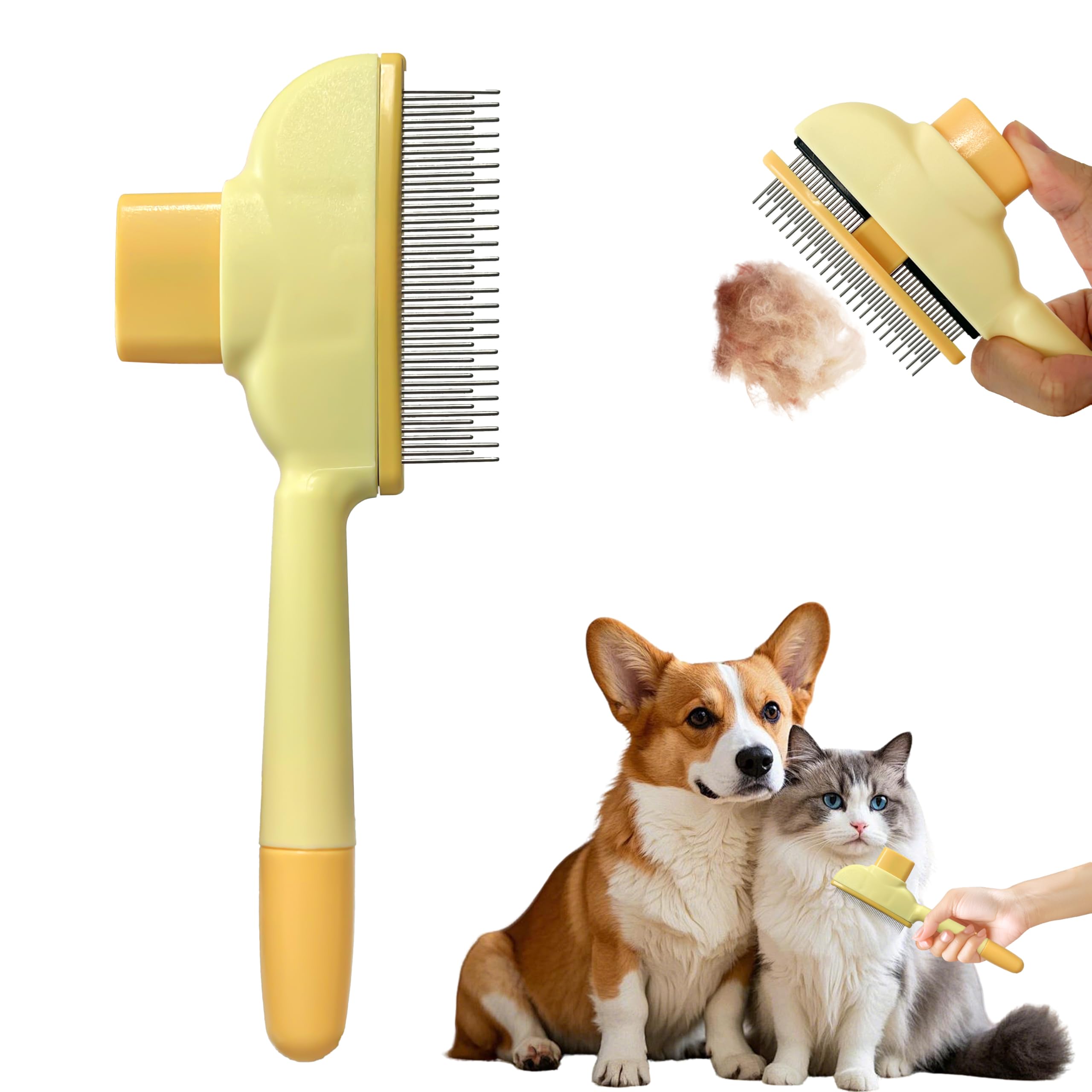 Professional Pet Grooming Brush – Stainless Steel Deshedding Tool for Cats & Dogs, All Hair Types