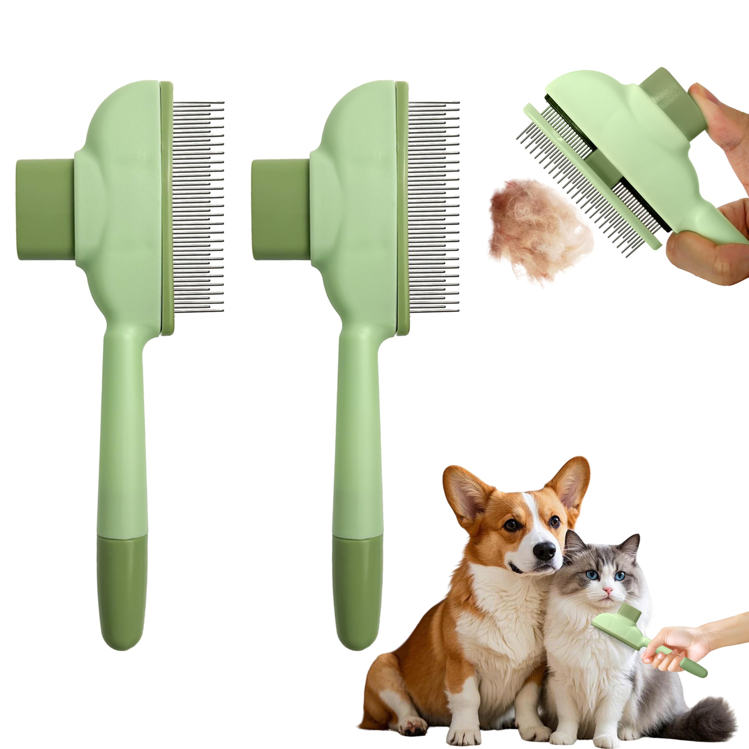 Professional Pet Grooming Brush – Stainless Steel Deshedding Tool for Cats & Dogs, All Hair Types