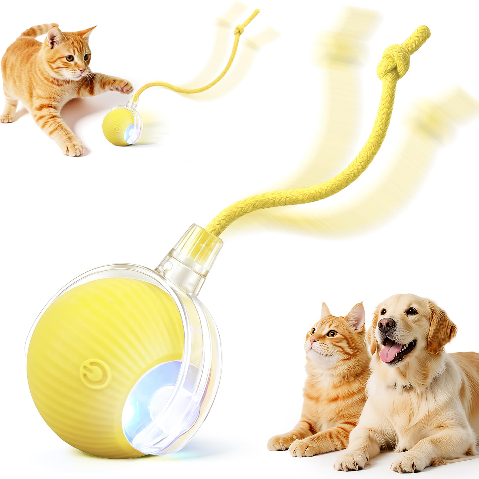 Smart Motion-Activated Rolling Ball – Rechargeable Interactive Toy for Cats & Dogs