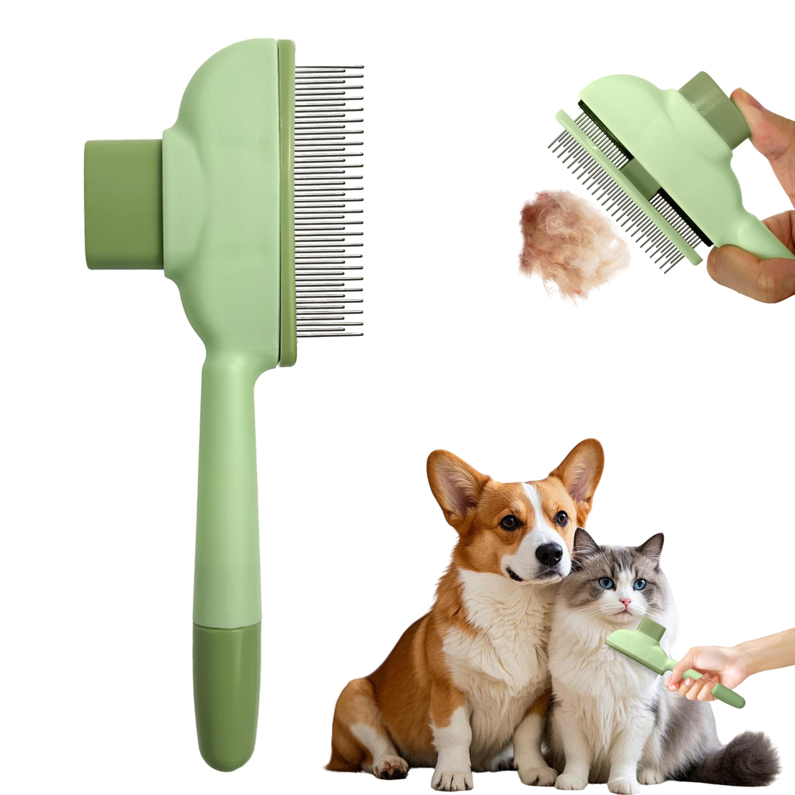 Professional Pet Grooming Brush – Stainless Steel Deshedding Tool for Cats & Dogs, All Hair Types