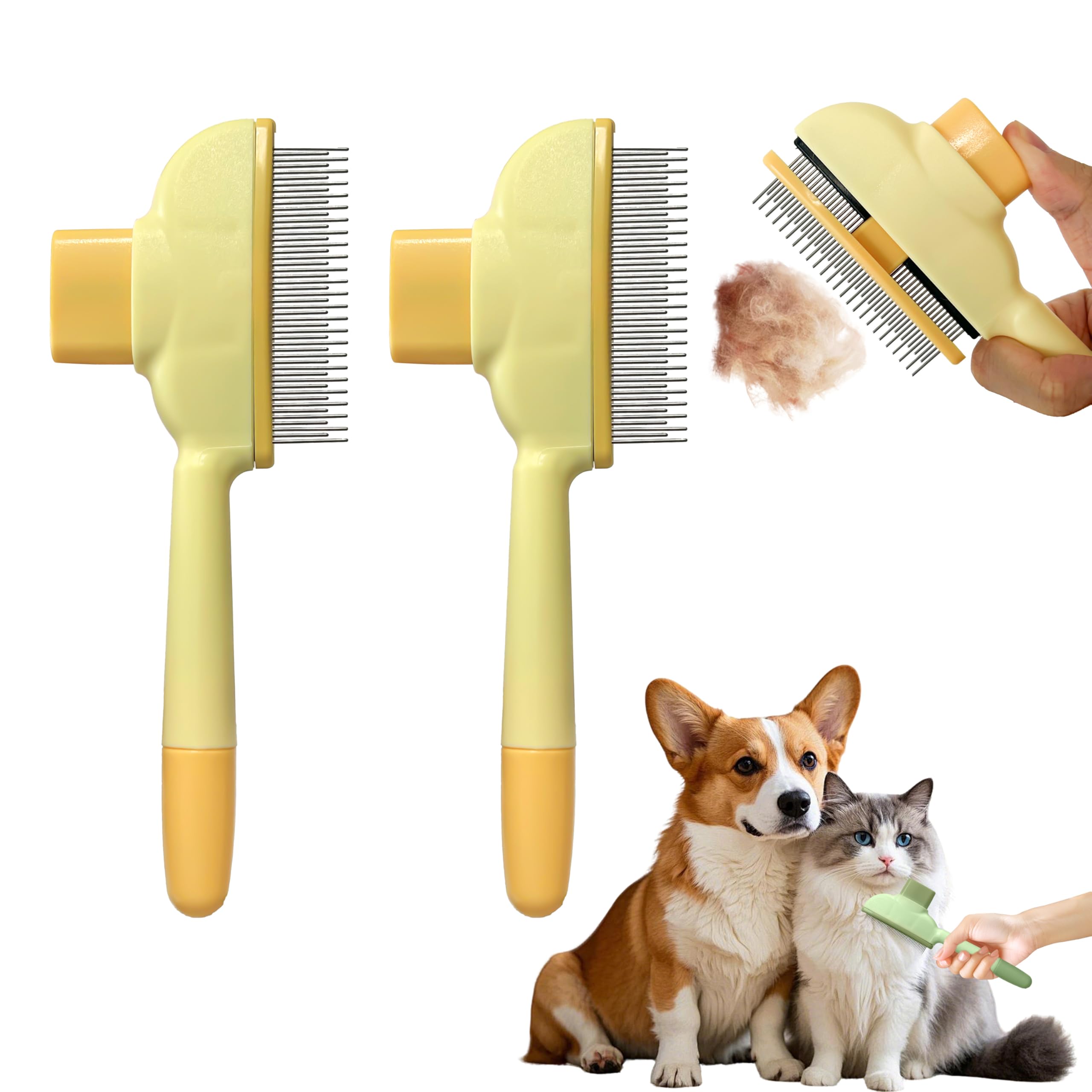 Professional Pet Grooming Brush – Stainless Steel Deshedding Tool for Cats & Dogs, All Hair Types