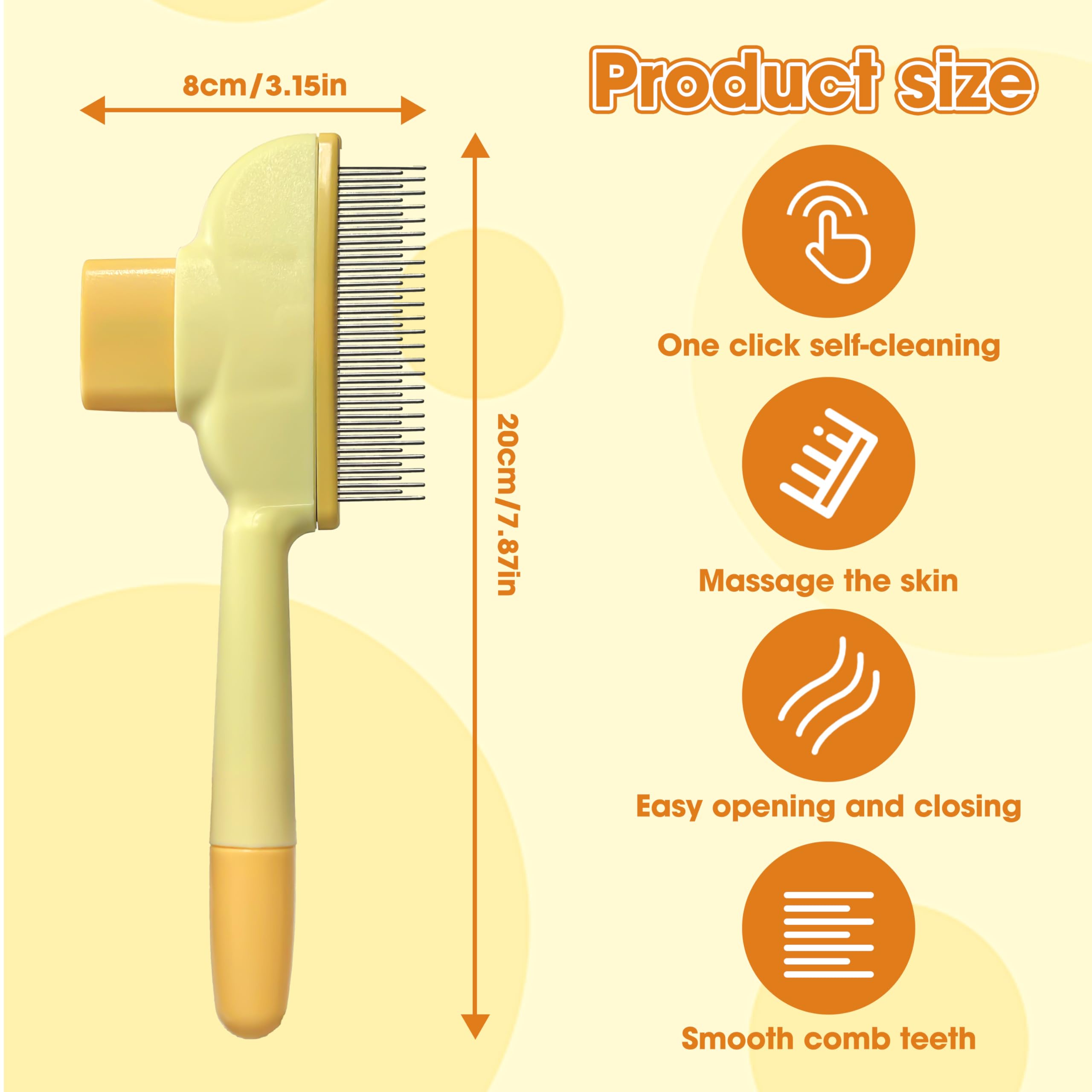 Professional Pet Grooming Brush – Stainless Steel Deshedding Tool for Cats & Dogs, All Hair Types