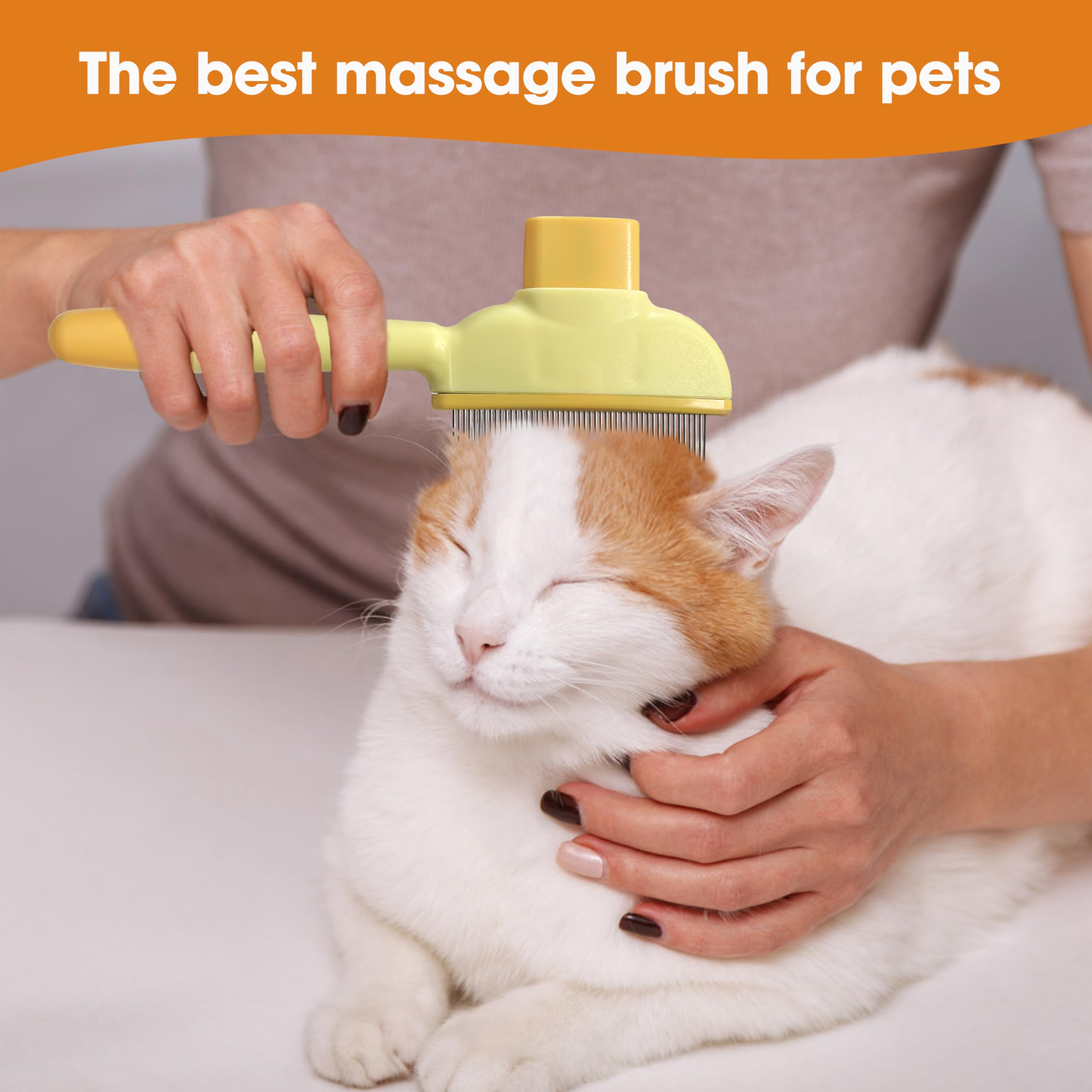 Professional Pet Grooming Brush – Stainless Steel Deshedding Tool for Cats & Dogs, All Hair Types