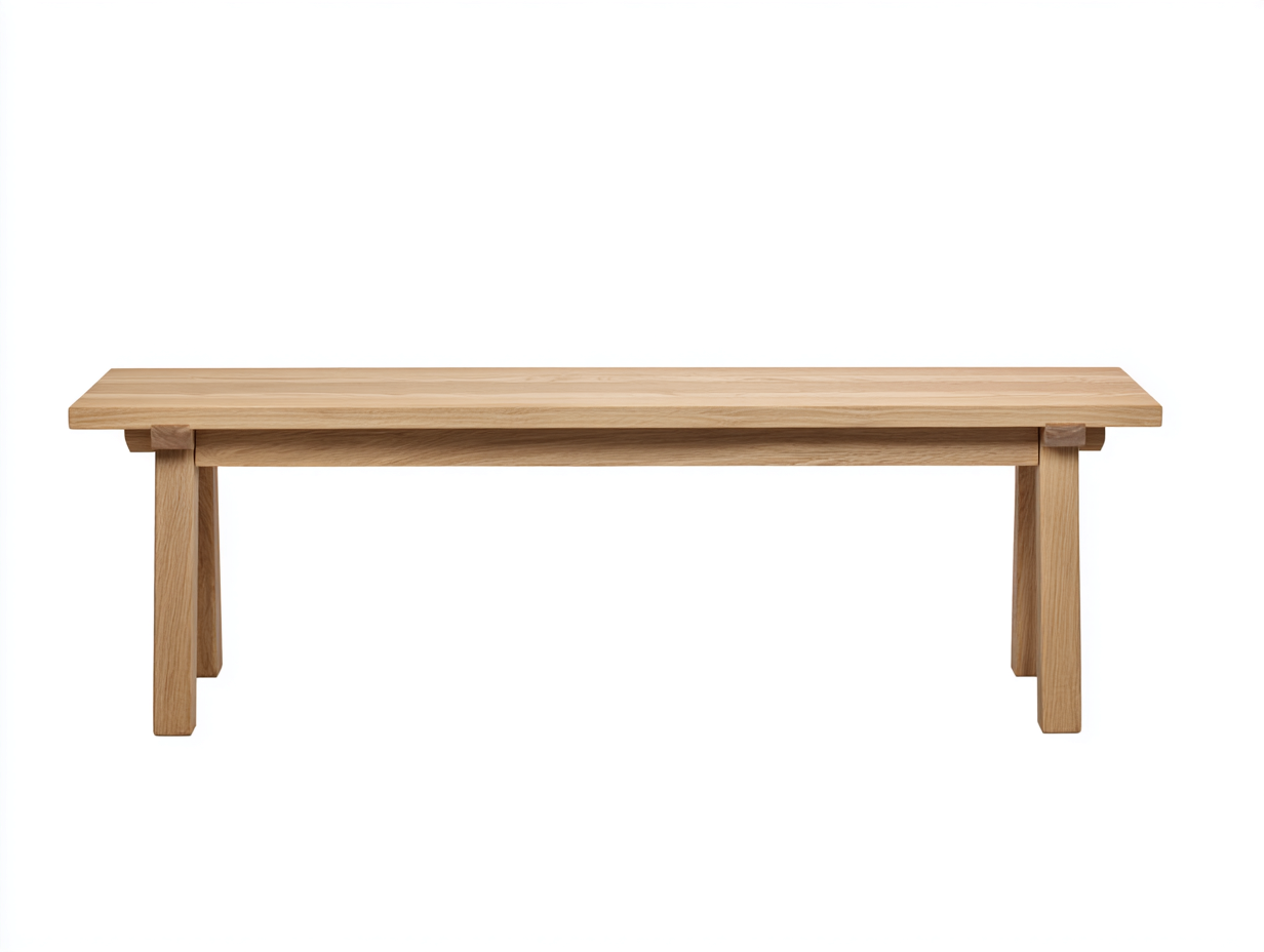 Banco de exterior - madera clara - 175x40x45 cm - madera natural - estilo minimalista con patas rectas-Cottagetnest