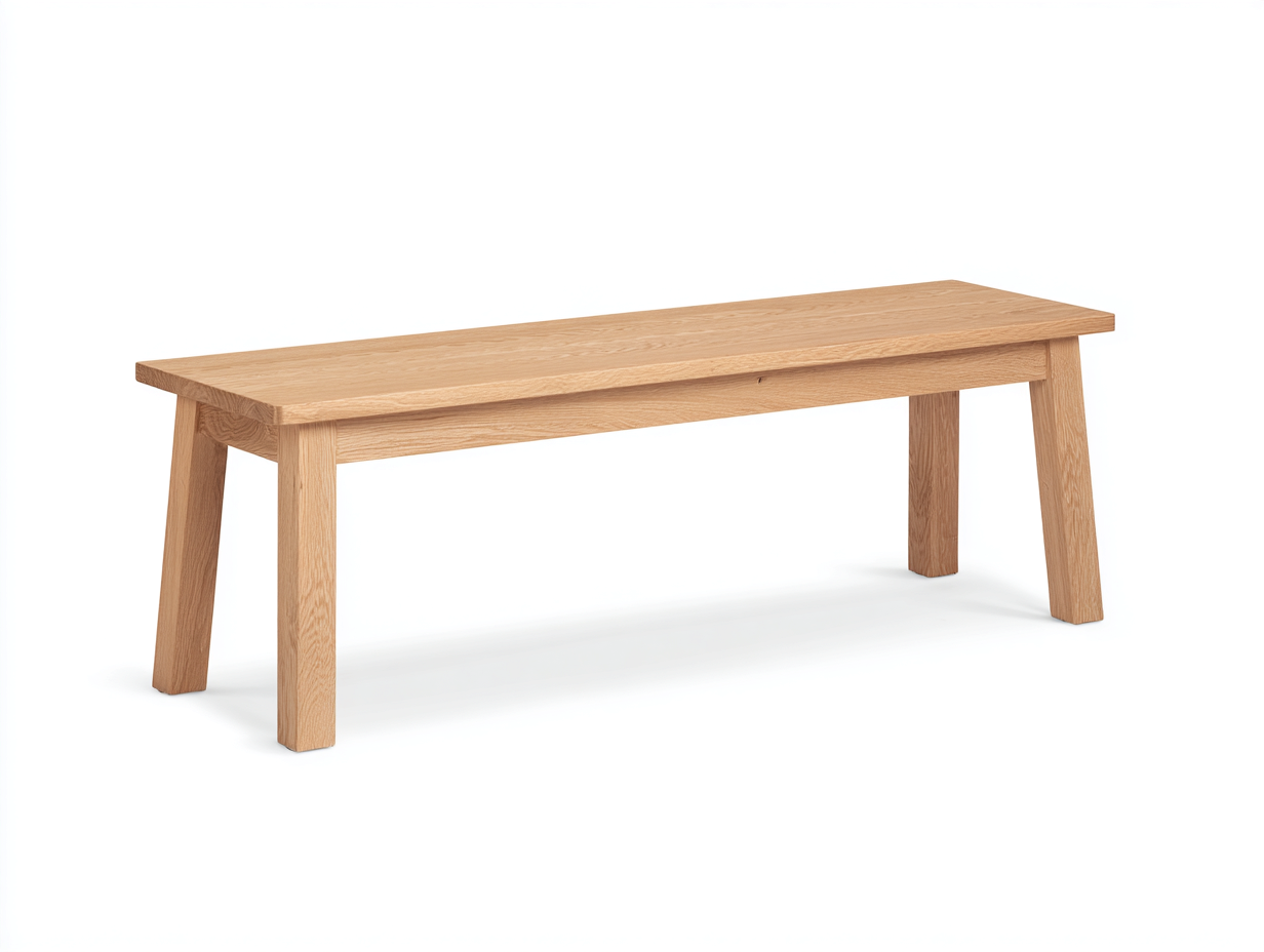 Banco de exterior - madera maciza clara - 182x40x46 cm - madera natural - estilo moderno con patas inclinadas-Cottagetnest