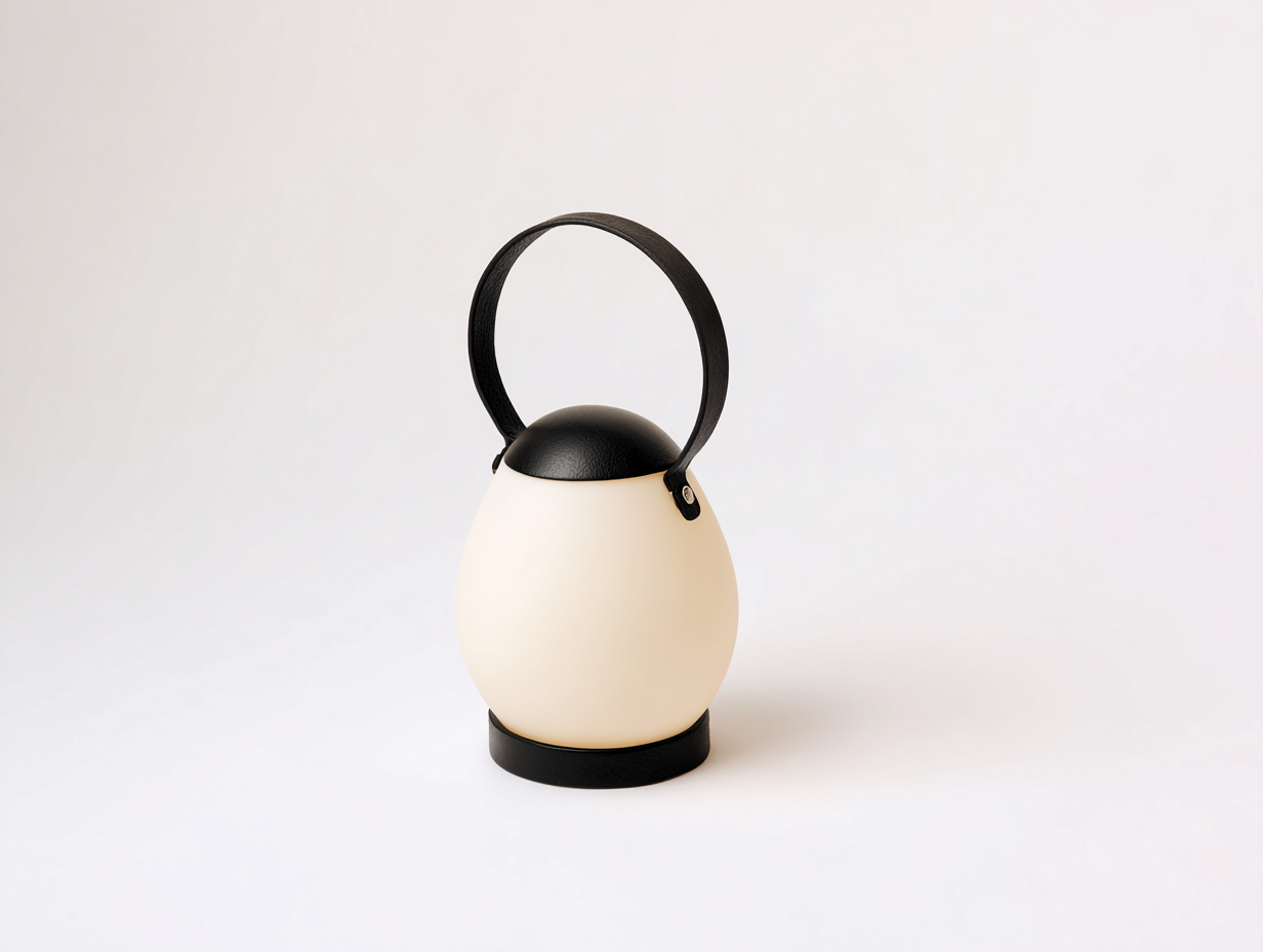 Farol de exterior - cuerpo blanco crema y asa negra - 20x20x31 cm - blanco crema y negro - estilo moderno portátil-Cottagetnest