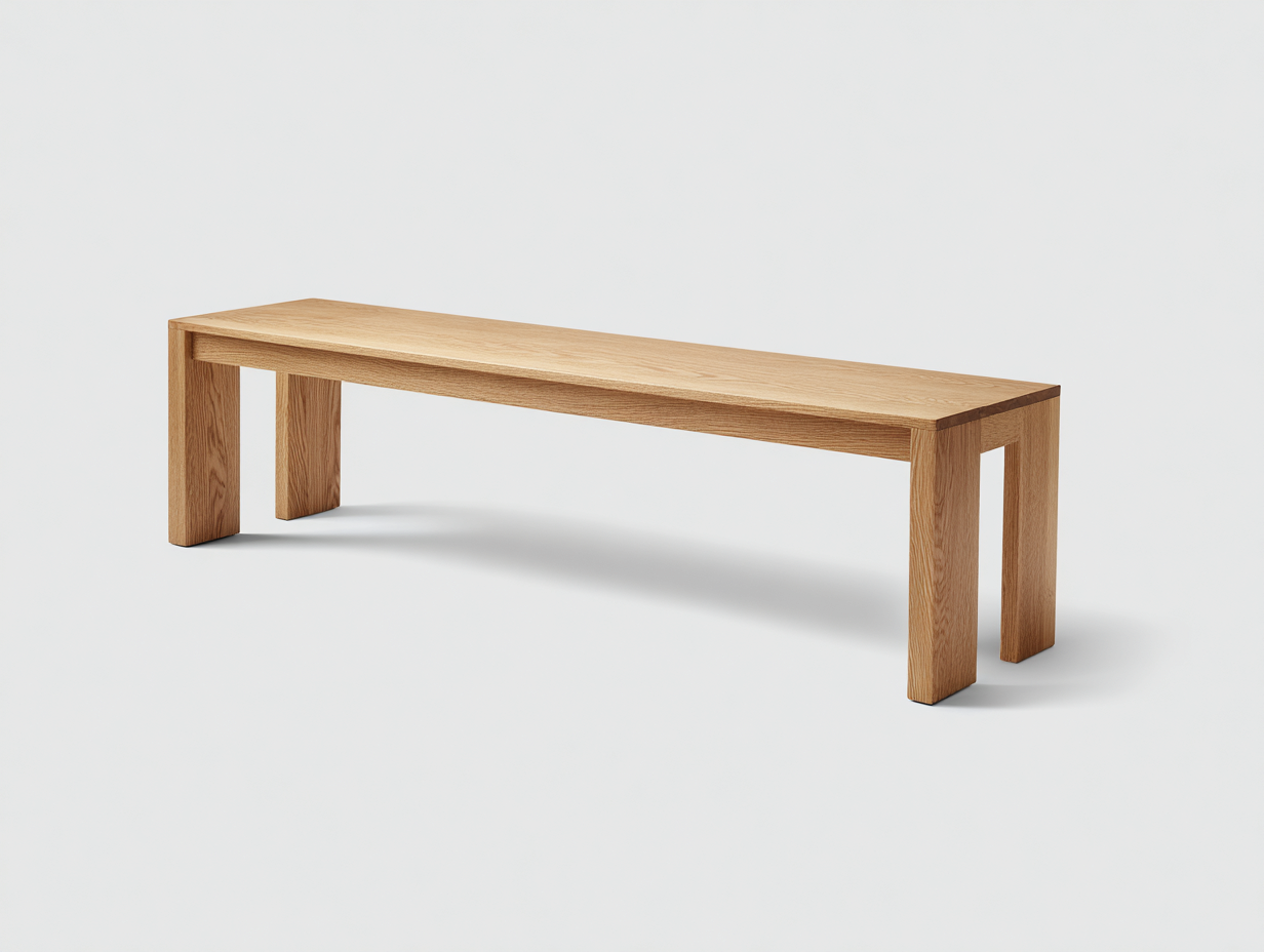 Banco de exterior - madera clara - 175x39x45 cm - madera natural - estilo contemporáneo con soportes laterales-Cottagetnest