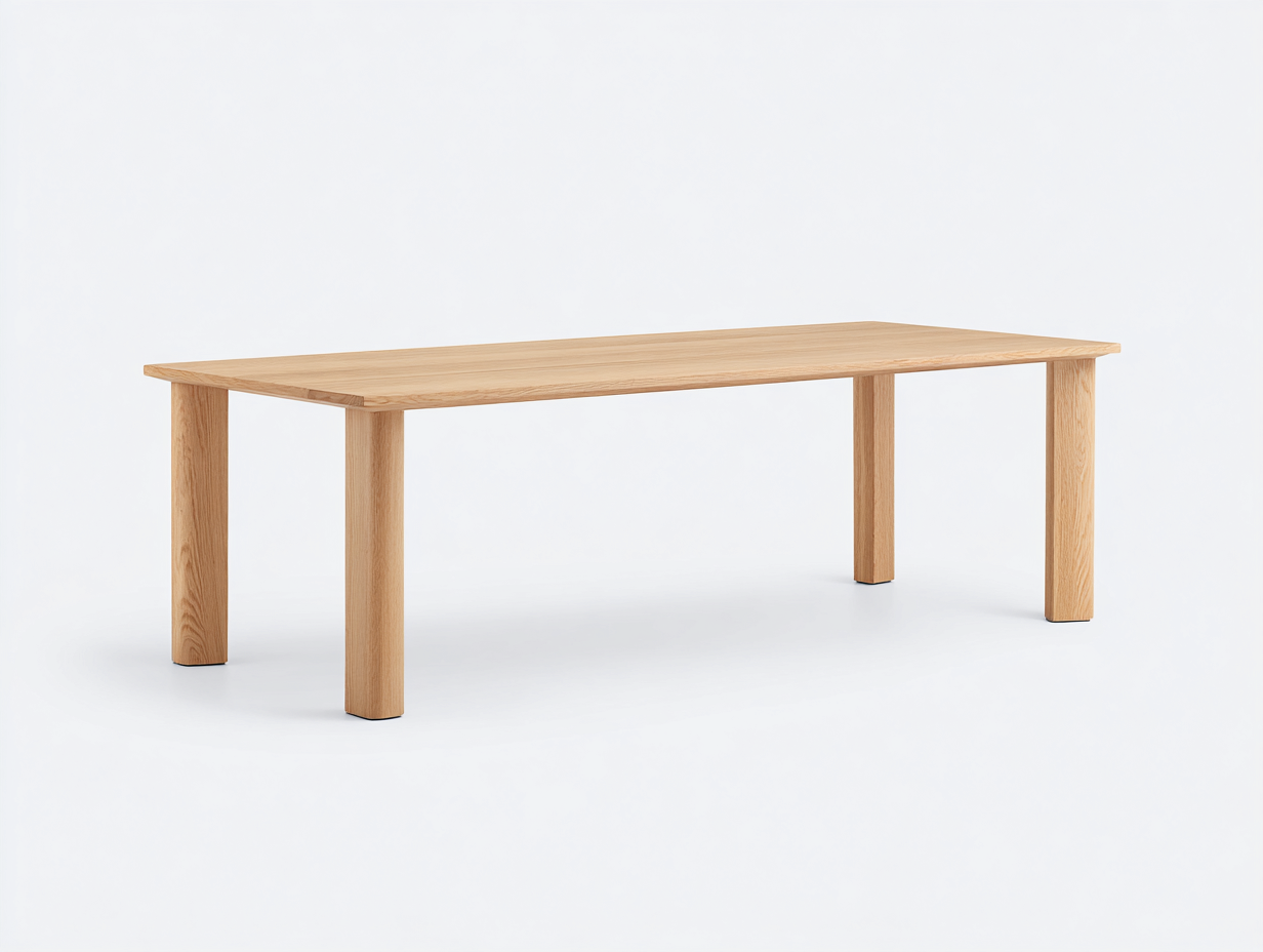Mesa de comedor exterior de madera - 220x90x76 cm - natural - diseño rectangular nórdico-Cottagetnest
