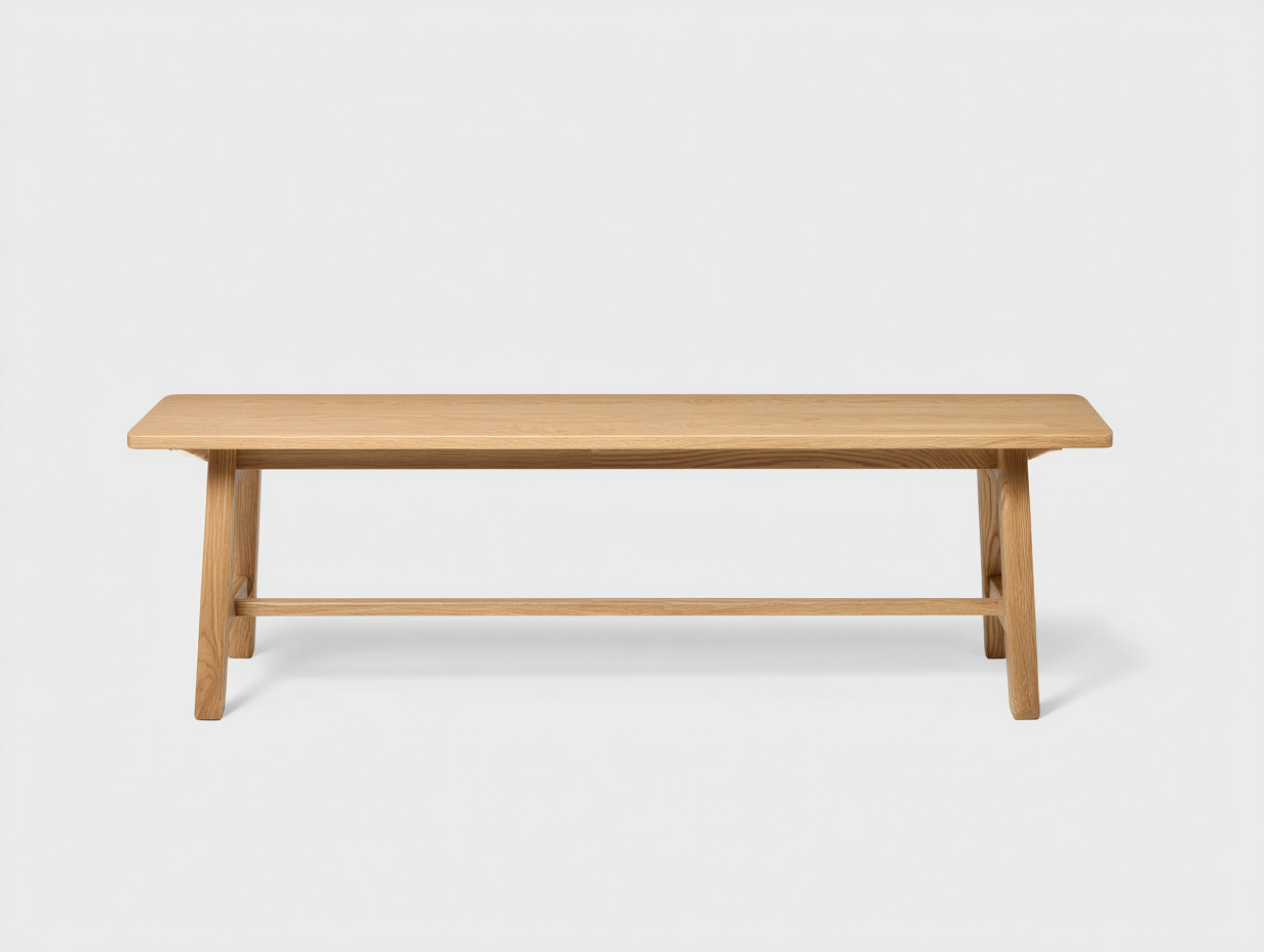 Banco de exterior - madera natural - 178x39x45 cm - madera natural - diseño simple con refuerzo inferior-Cottagetnest