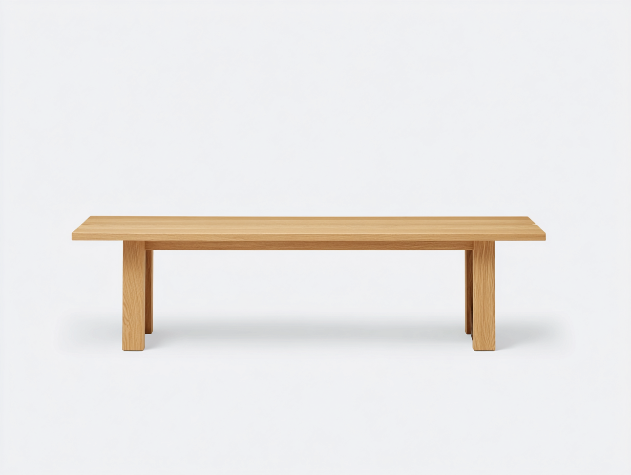 Banco de exterior - madera maciza alargada - 185x40x45 cm - madera natural - estilo moderno para terraza-Cottagetnest