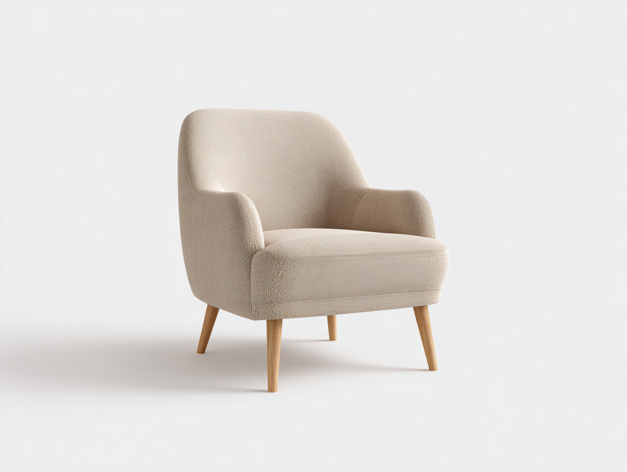 Sessel Stoff Holz 70x68x78 cm - Beige - Modernes Design für Wohnzimmer-Oakmylab