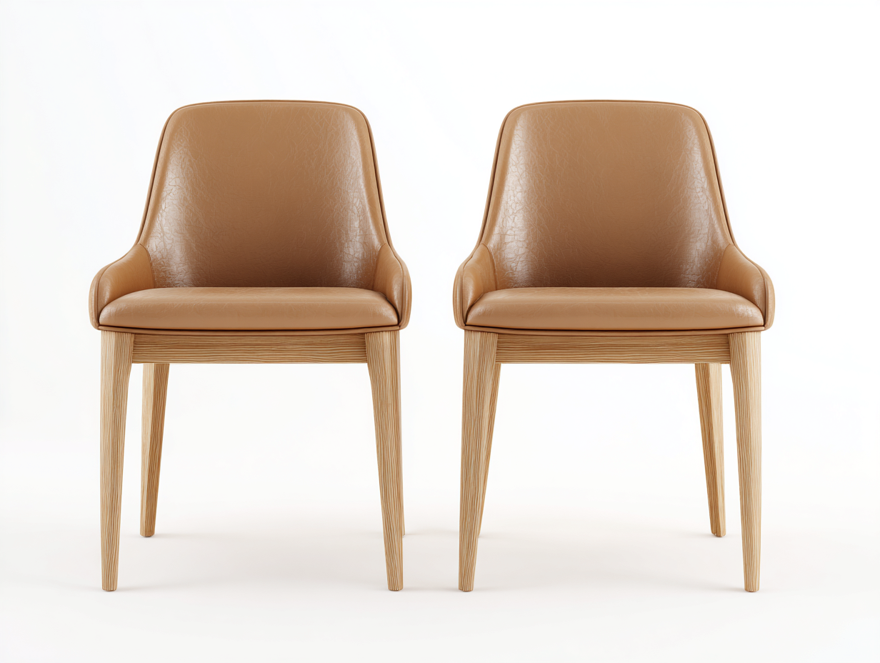 Esszimmerstühle Kunstleder Holz 56x54x85 cm - Braun - Modernes Design für Esszimmer-Oakmylab