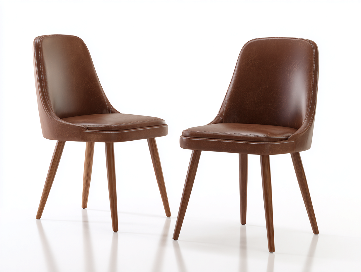 Esszimmerstühle Kunstleder Holz 55x52x84 cm - Braun - Modernes Design für Esszimmer-Oakmylab