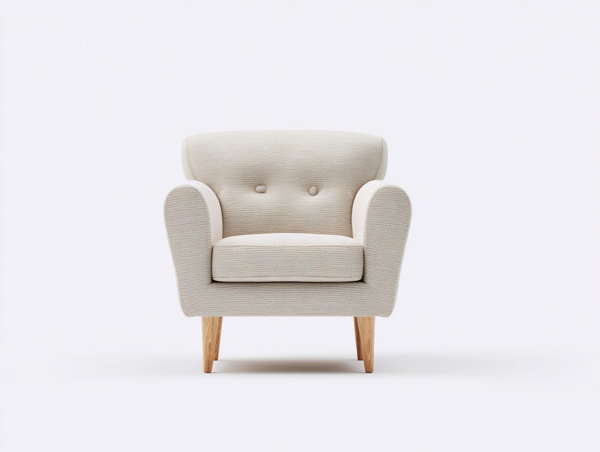 Sessel Stoff Holz 76x80x84 cm - Beige - Modernes Design geeignet für Wohnzimmer-Oakmylab