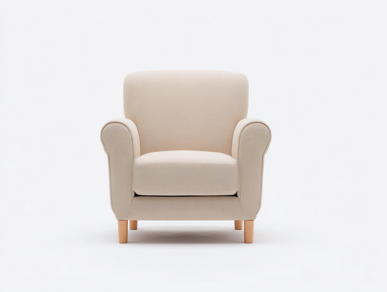 Sessel Stoff Holz 72x70x80 cm - Beige - Klassisches Design für Wohnzimmer-Oakmylab