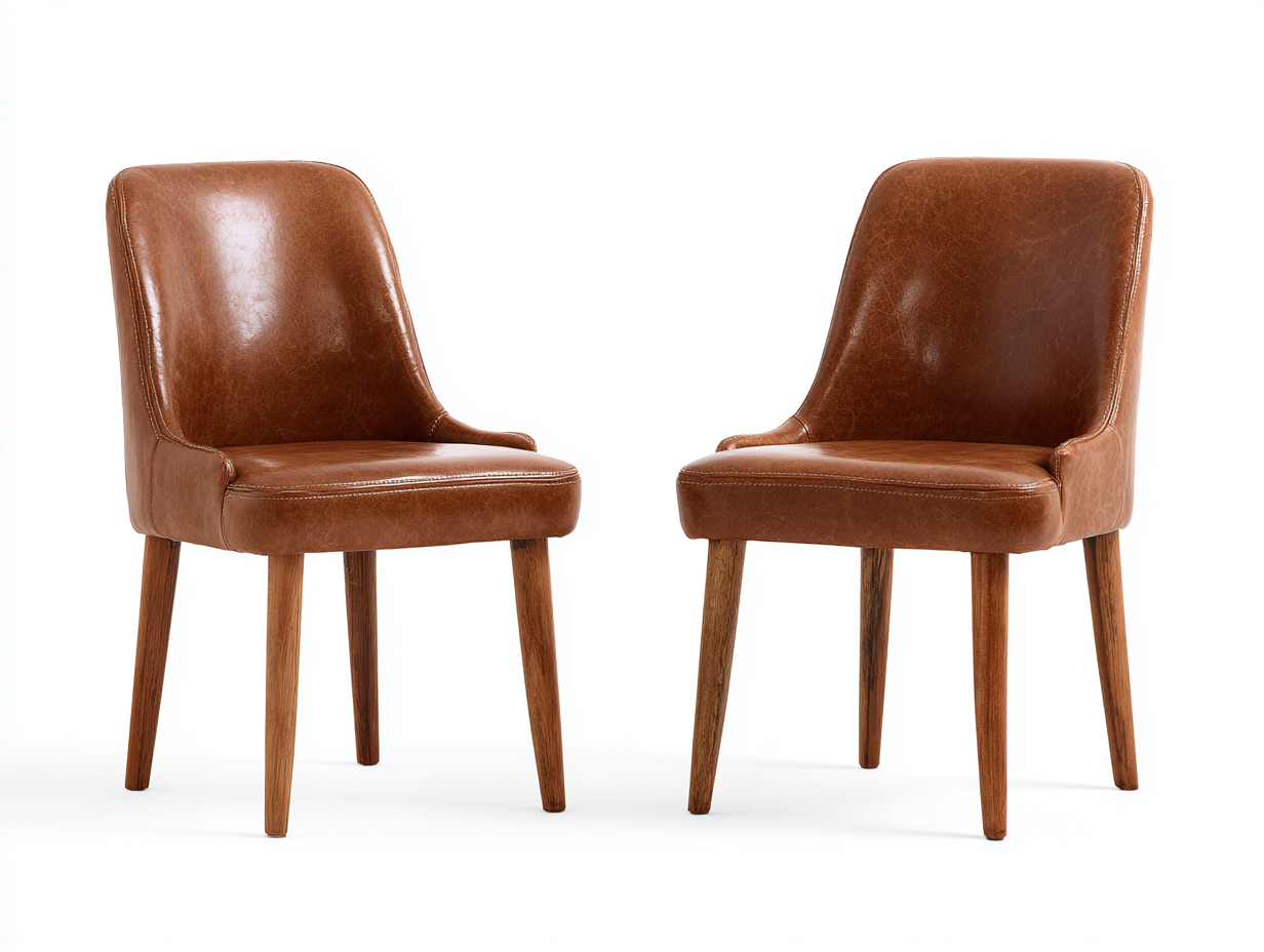 Esszimmerstühle Kunstleder Holz 55x50x85 cm - Braun - Modernes Design für Esszimmer-Oakmylab