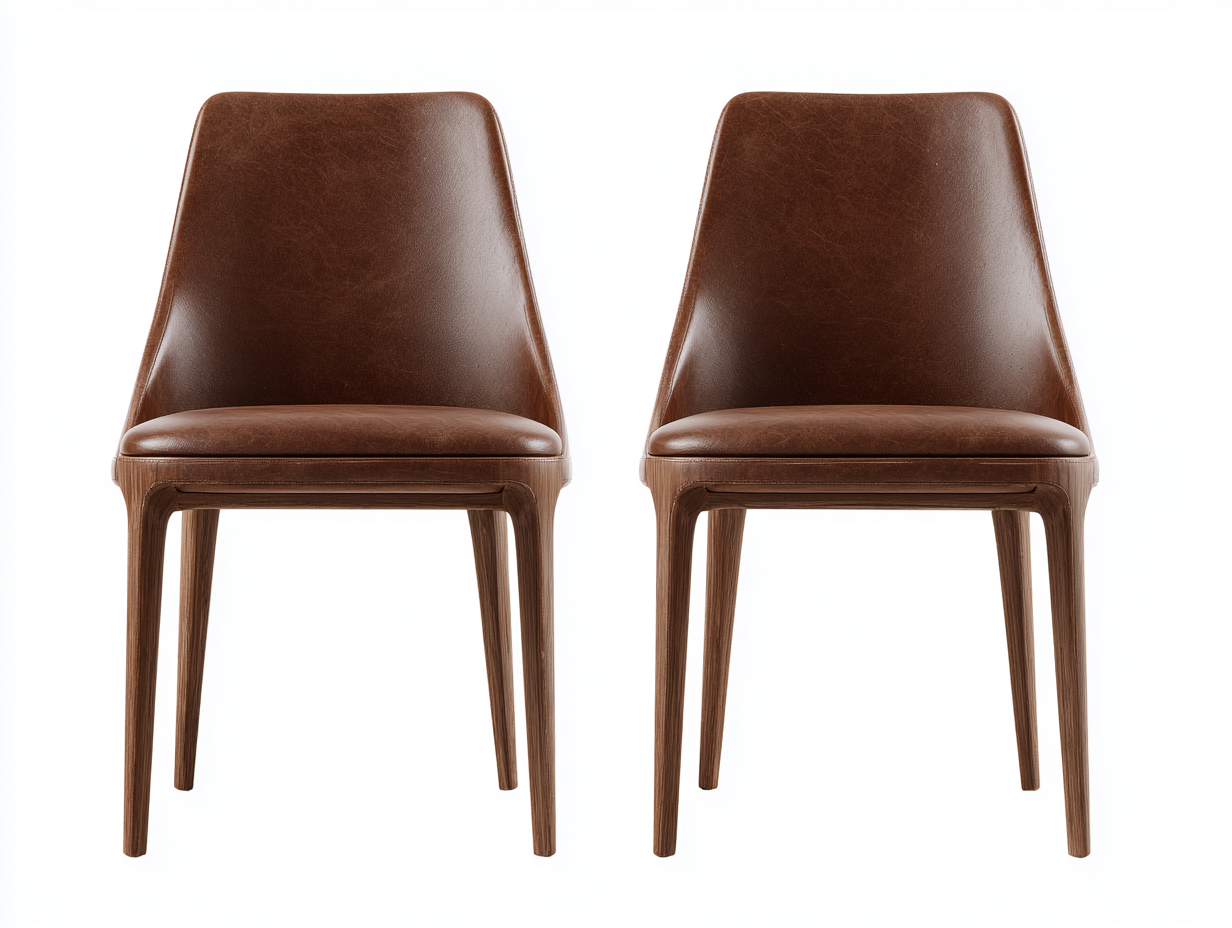 Esszimmerstühle Kunstleder Holz 50x55x85 cm - Braun - Modernes Design geeignet für Esszimmer-Oakmylab