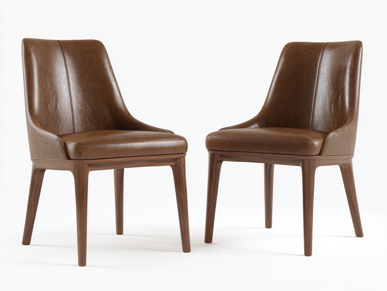 Esszimmerstühle Kunstleder Holz 56x54x85 cm - Braun - Modernes Design für Esszimmer-Oakmylab