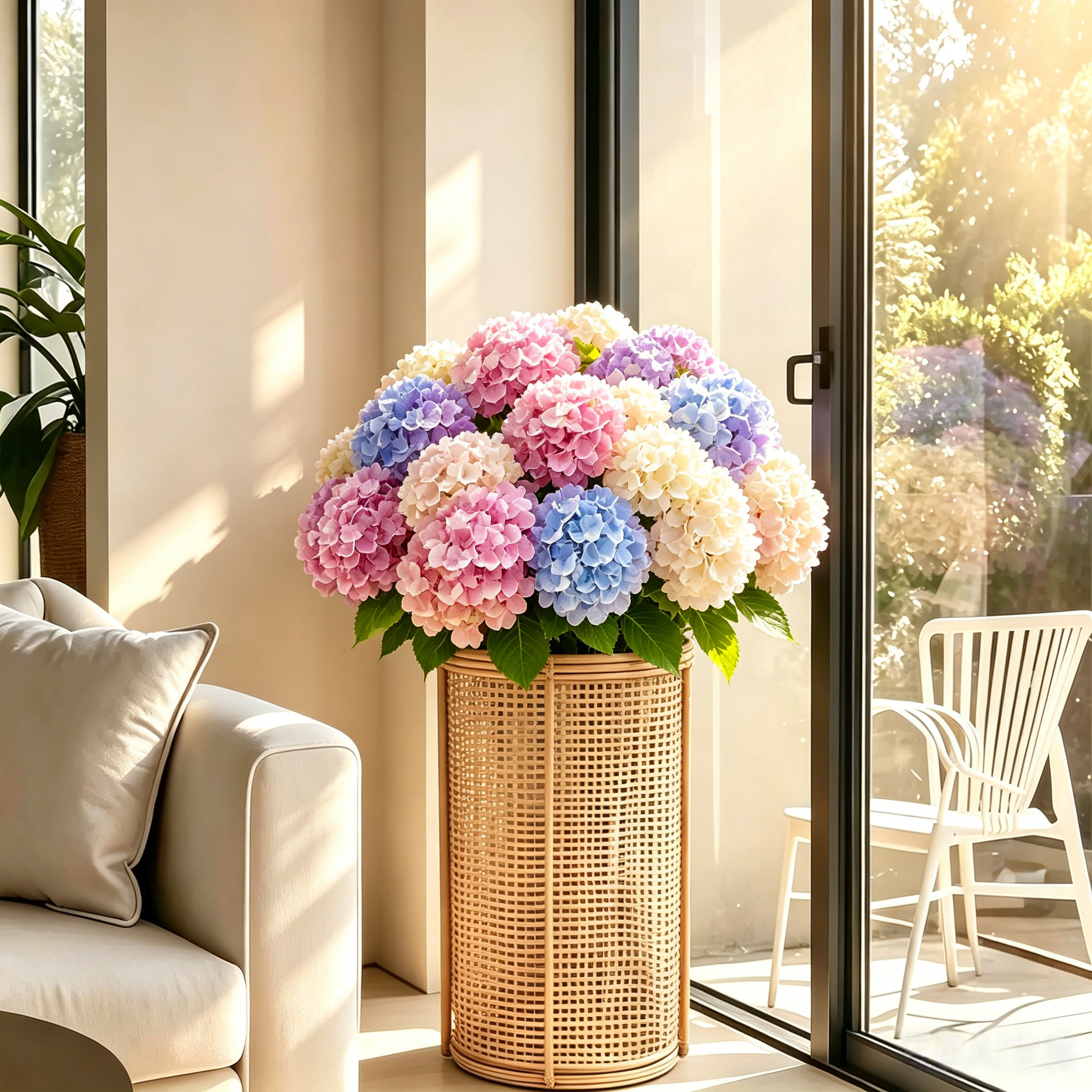 🔥Last Day 70% OFF🔥Artificial Outdoor Hydrangea Flowers - UV resistant, Waterproof, Windproof