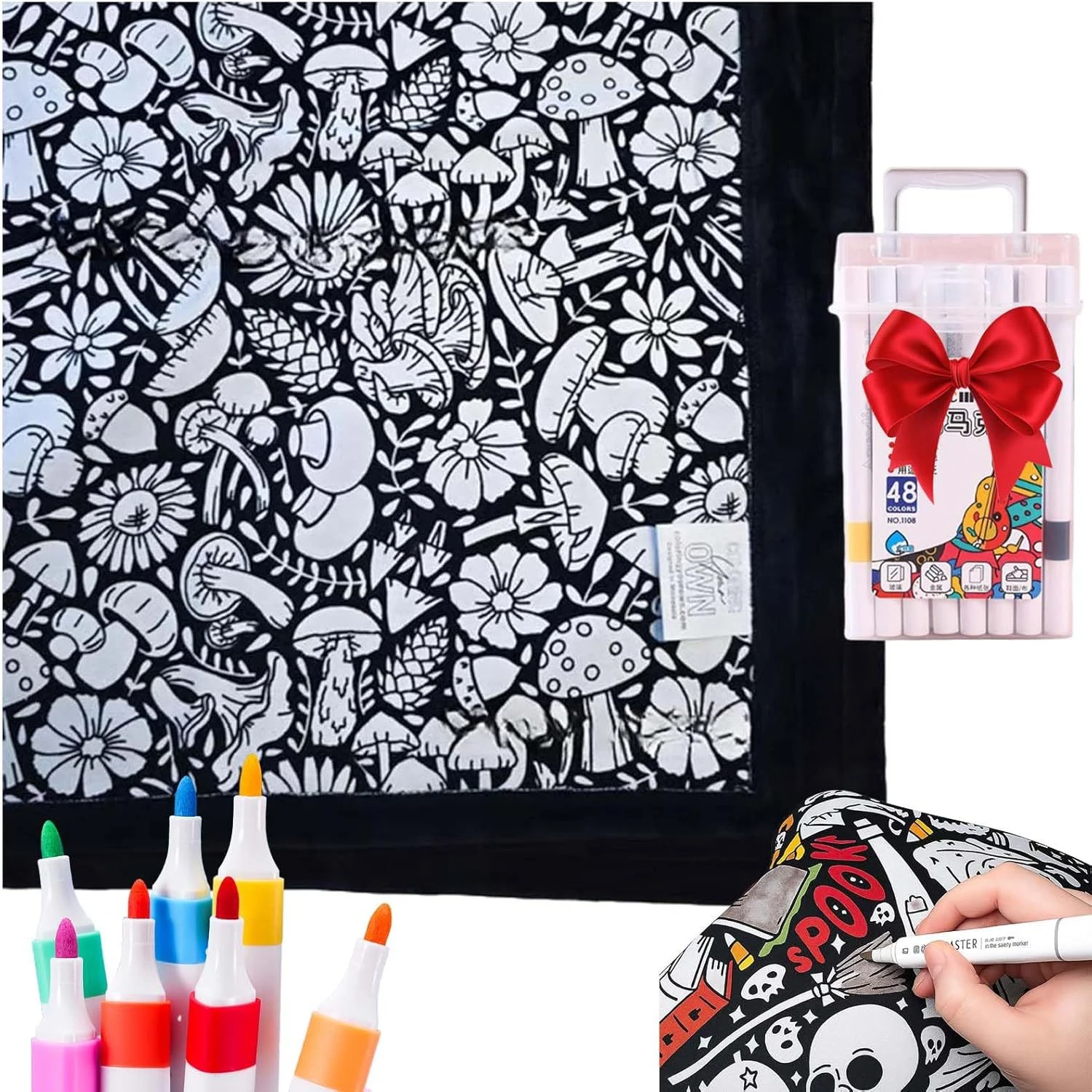 ✨Last Day 49% OFF🎨DIY Coloring Blanket with Markers🎁Perfect Gift For Family & Friends