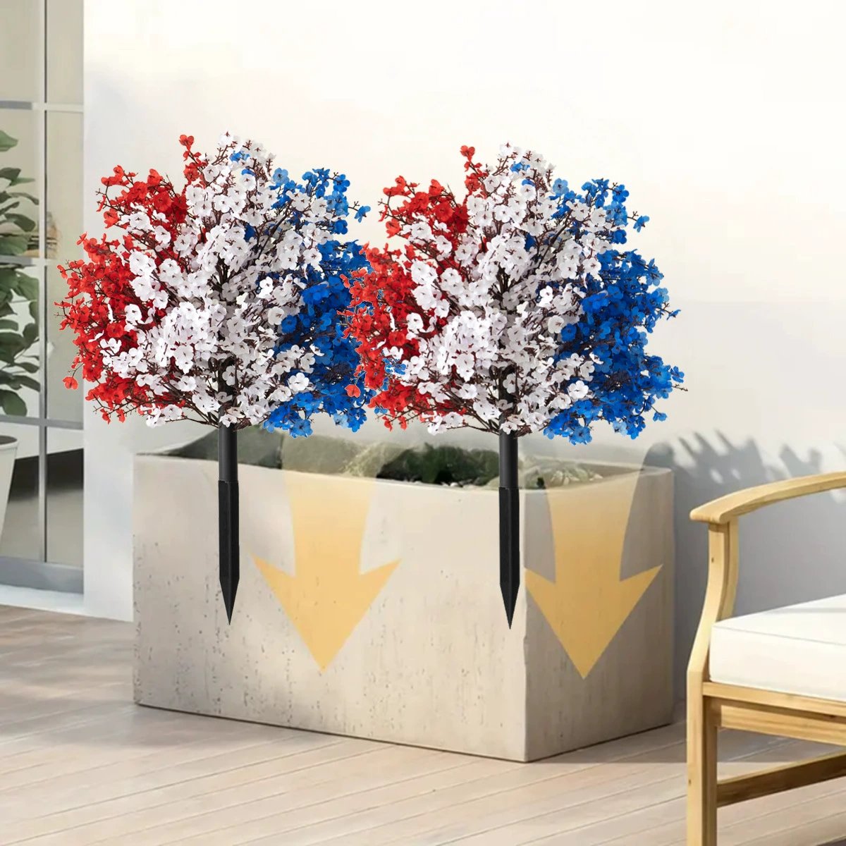 🇺🇸4th of July Outdoor UV Resistant & Waterproof Artificial Topiary Ball Bush Decor with Stake