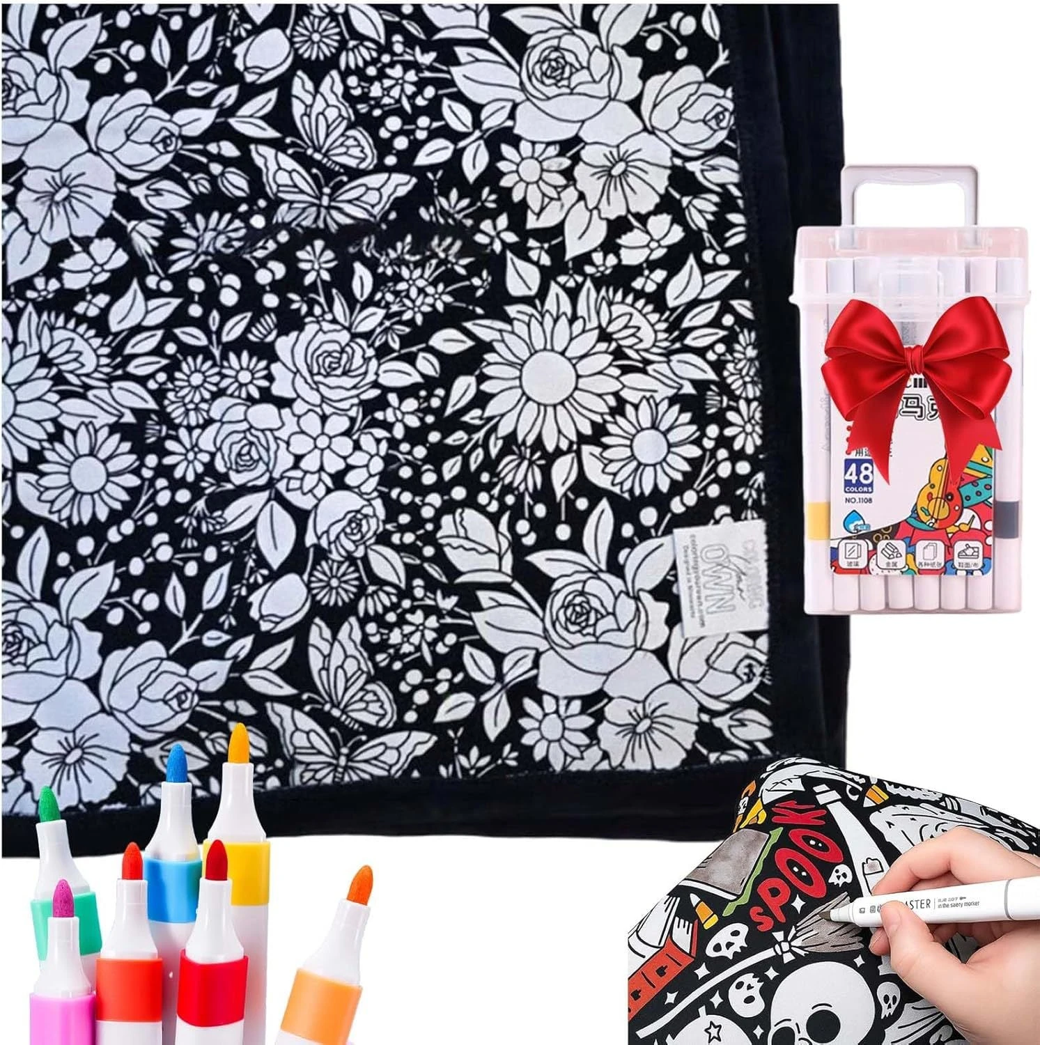 ✨Last Day 49% OFF🎨DIY Coloring Blanket with Markers🎁Perfect Gift For Family & Friends