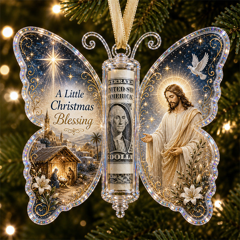 Jesus Christmas cash butterfly