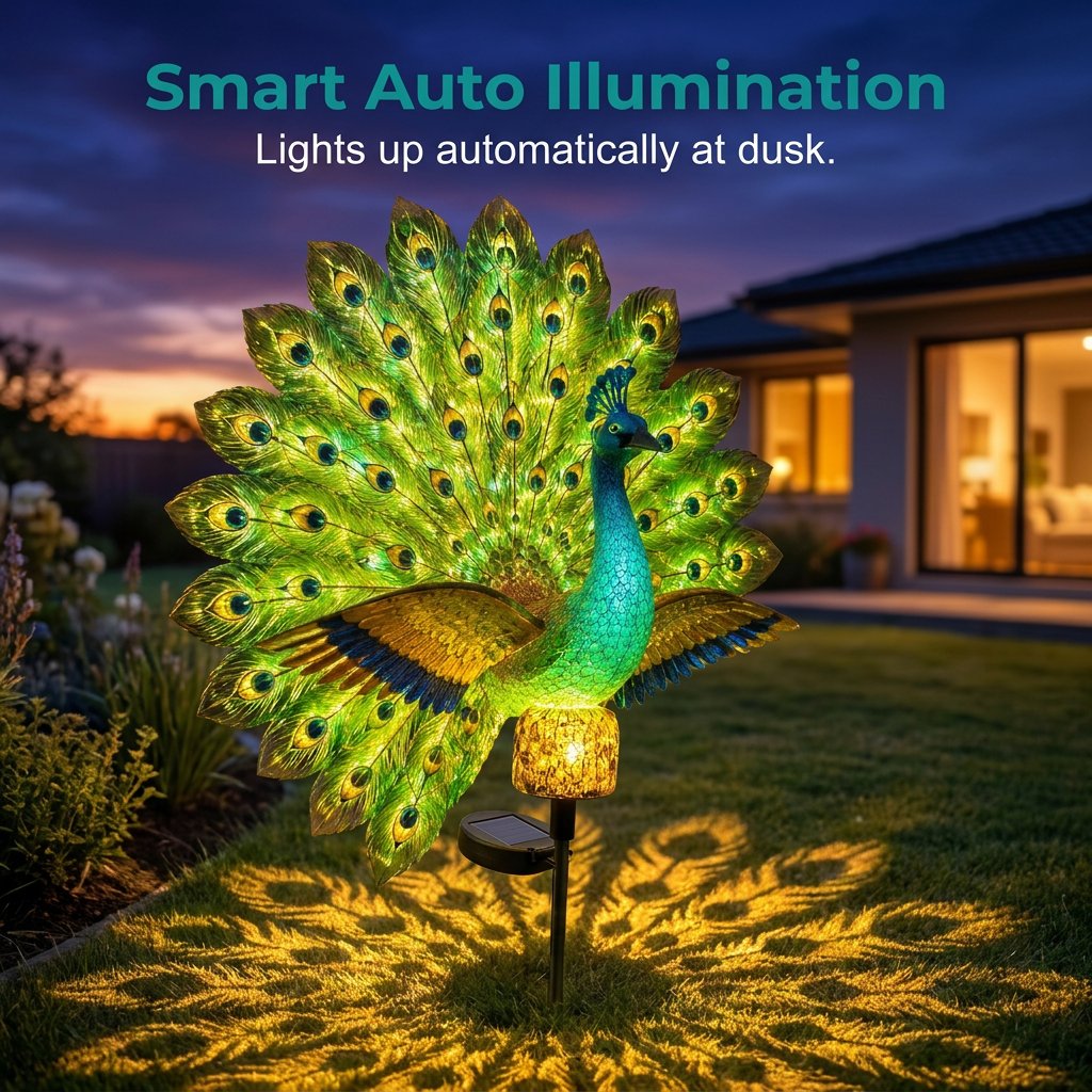 🦚Solar Peacock Garden Sculpture