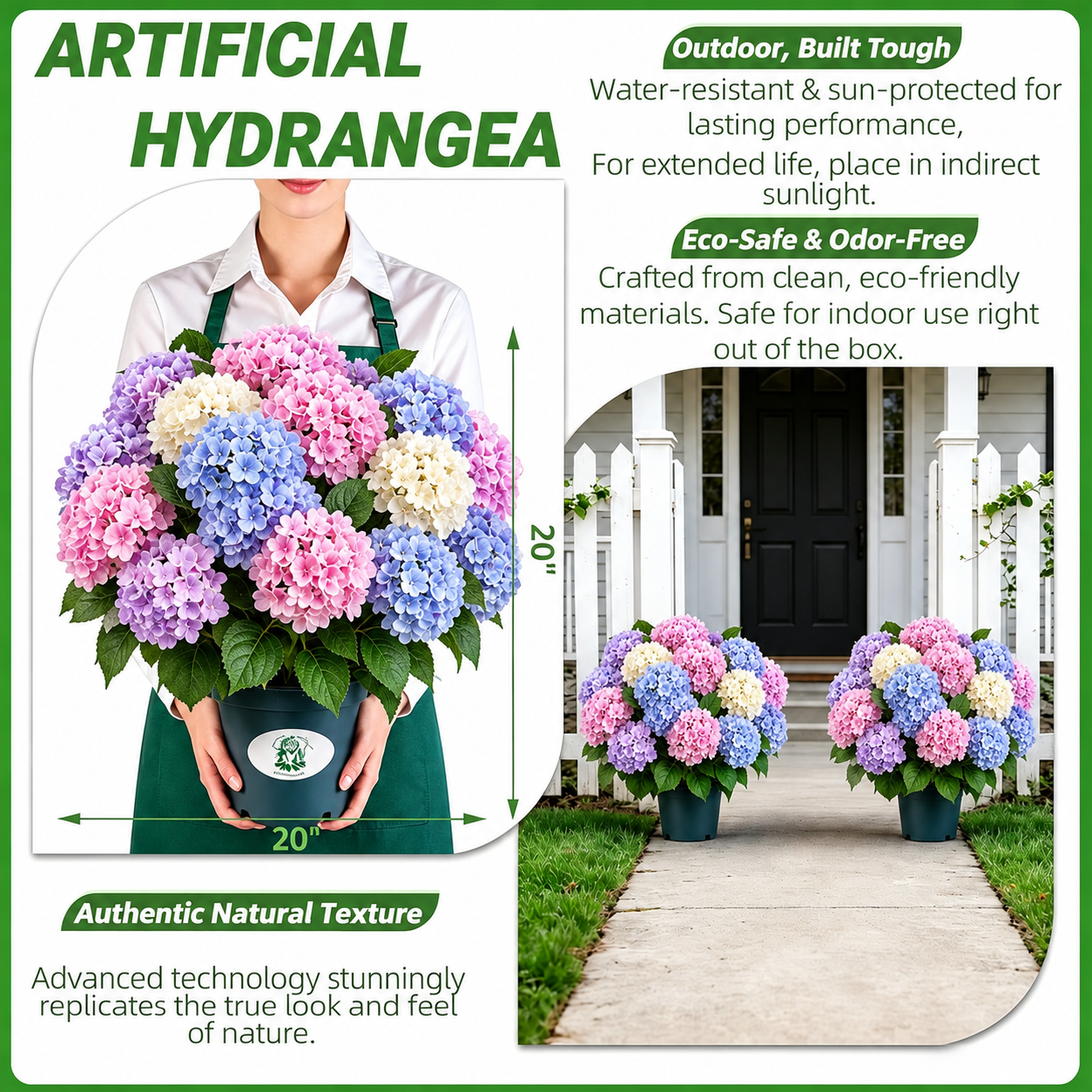 🔥Last Day 70% OFF🔥Artificial Outdoor Hydrangea Flowers - UV resistant, Waterproof, Windproof