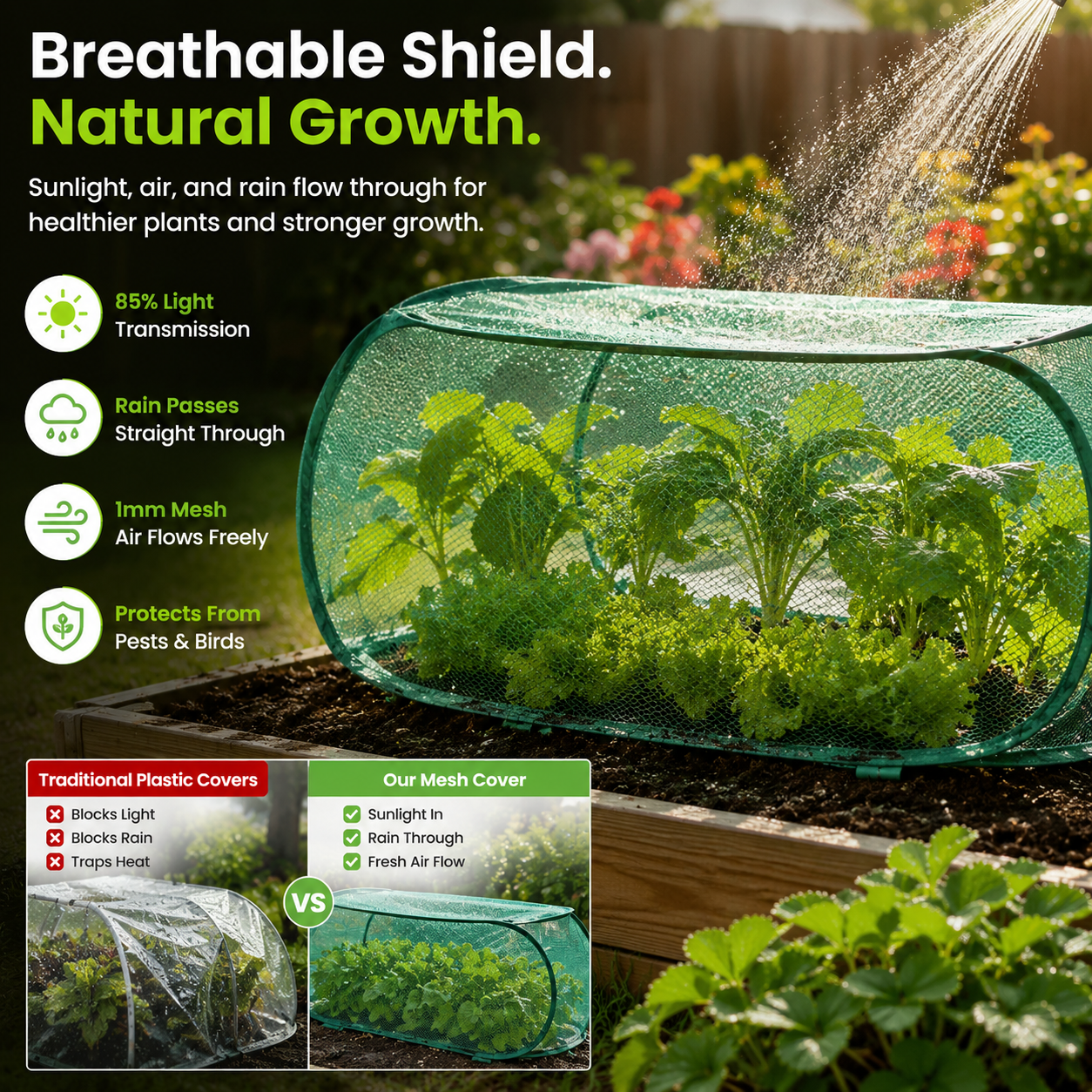 🔥HOT SALE🔥⏳Limited-time 49% off⏰Pop-Up Plant Protection Mesh Cover🌱🛡️