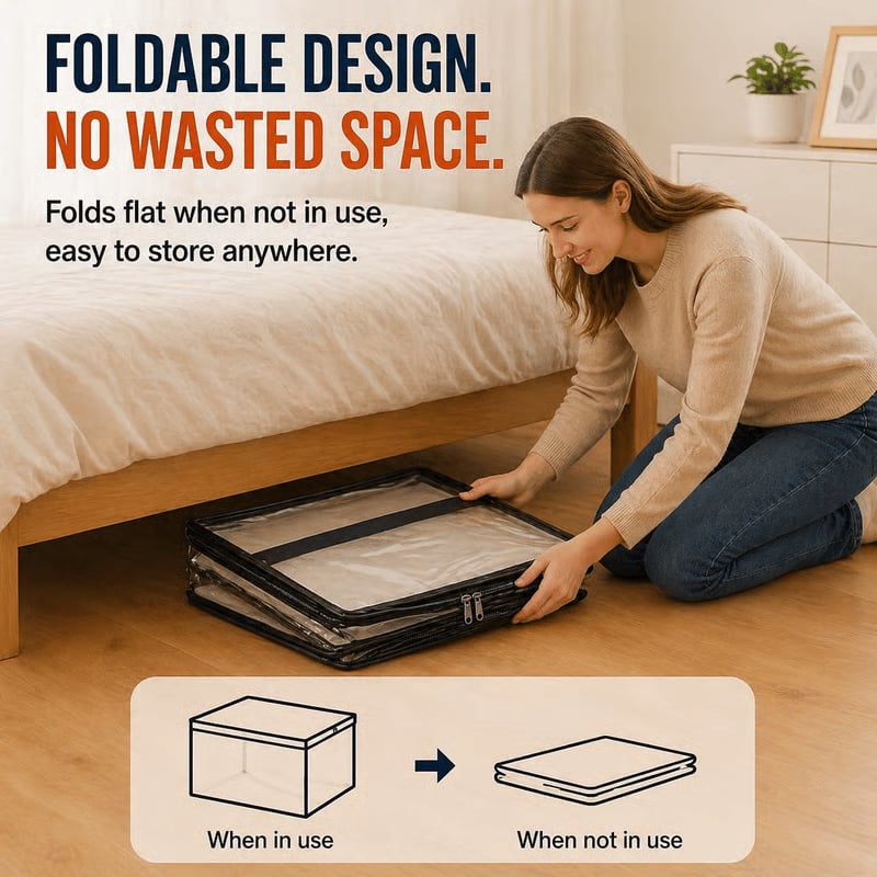 📦Large Heavy-Duty Thick Clear Storage Bag for Clothes, Moving & Storage