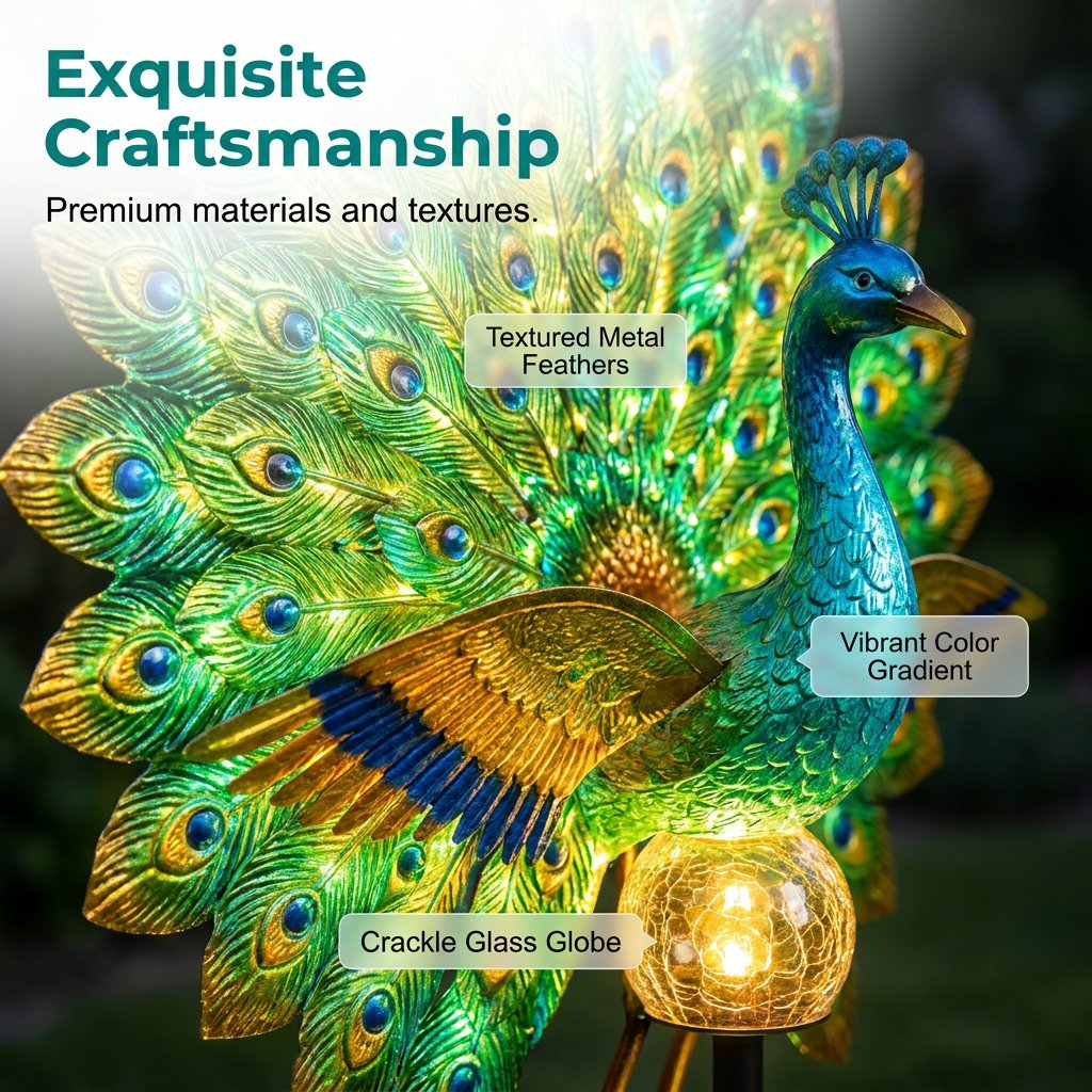 🦚Solar Peacock Garden Sculpture