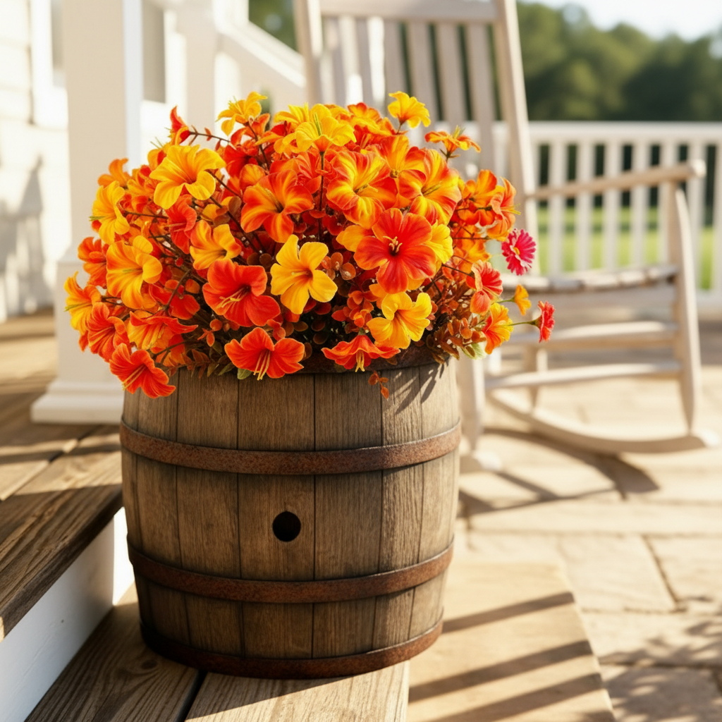 Autumn Mix Morning Glory Artificial Flowers Garden Decor Faux Flowers