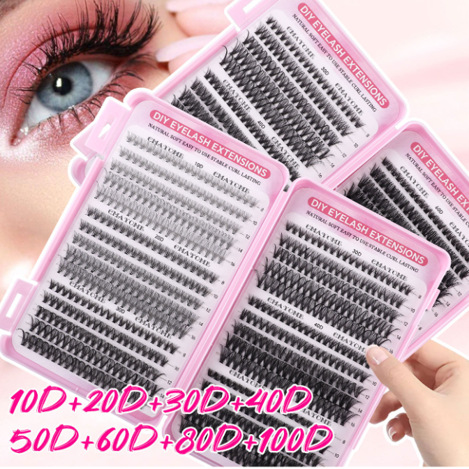 640 Pcs Cluster Eyelash Extension Kit