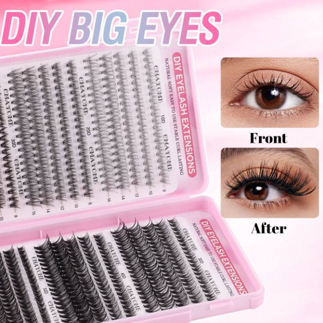 640 Pcs Cluster Eyelash Extension Kit