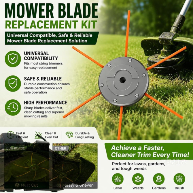 Portable Replacement Blades for String Trimmers & Lawn Mowers