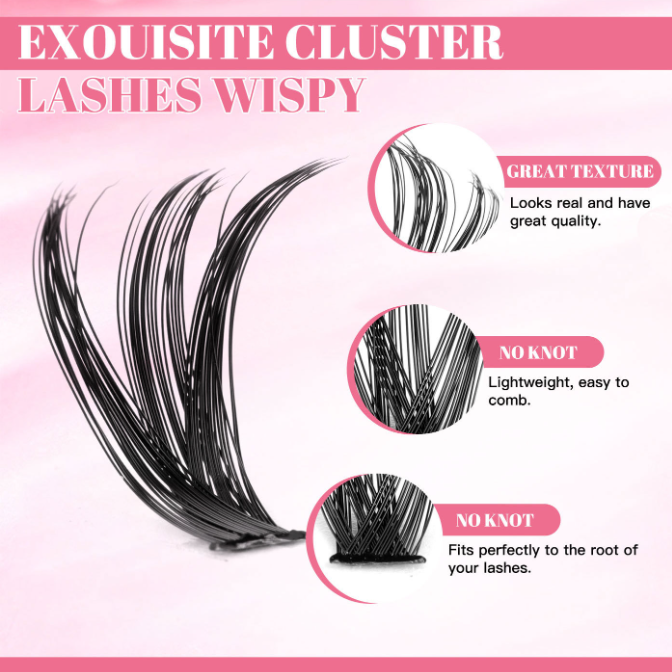 640 Pcs Cluster Eyelash Extension Kit