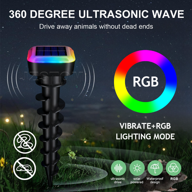 Solar Spiral Ultrasonic Snake & Rodent Repeller for Outdoor Use