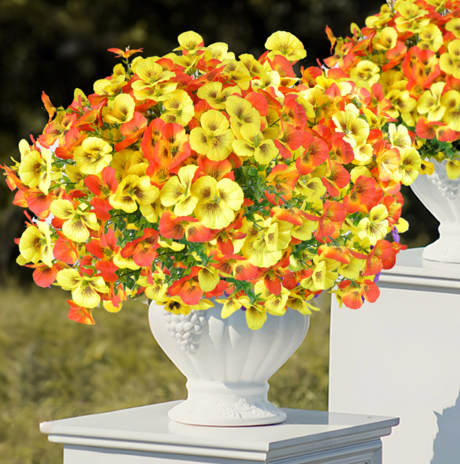 Artificial Pansy Eucalyptus Flowers Home Wedding Decor Faux Plant