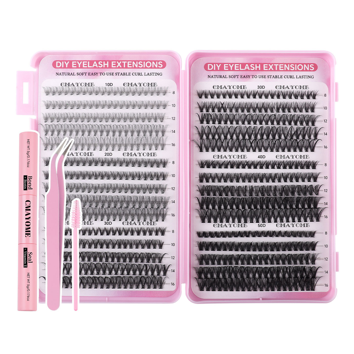 640 Pcs Cluster Eyelash Extension Kit