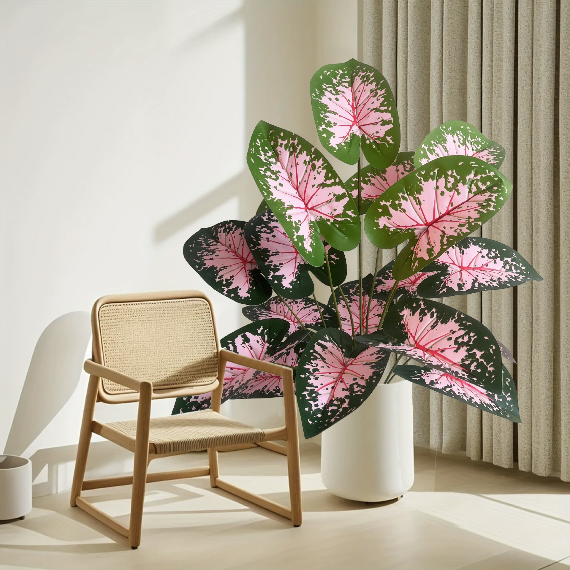 Artificial Pink Caladium Leaf Tree for Home & Wedding Decoration