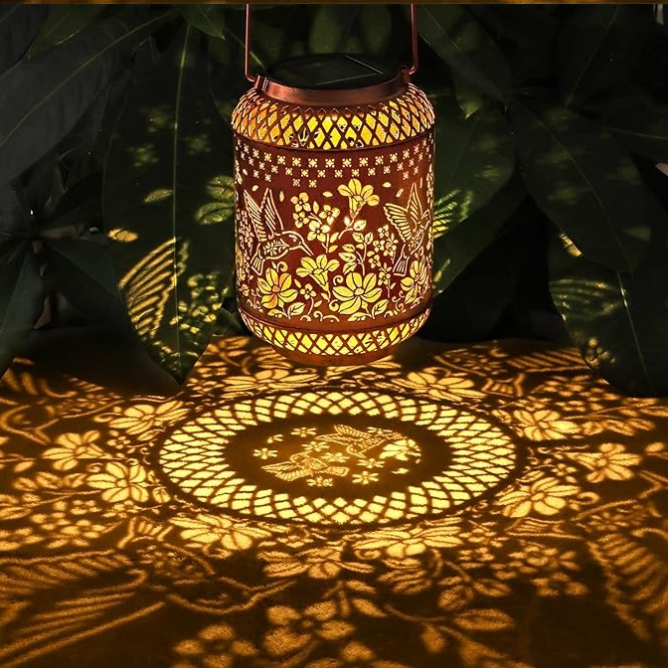 Solar Hummingbird Lantern Outdoor Hanging Light
