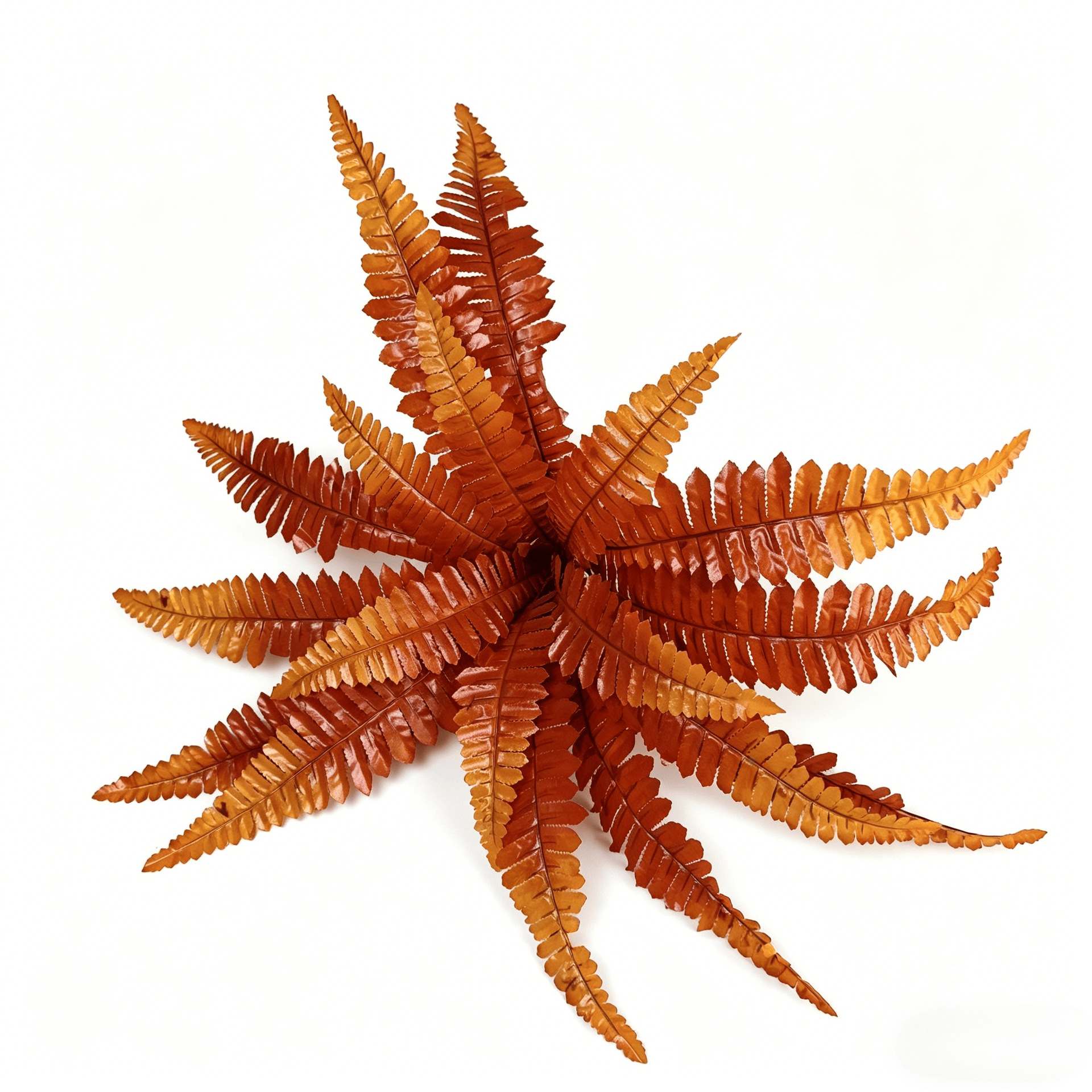 Autumn Crimson Boston Fern Artificial Plant Faux Hanging Decor