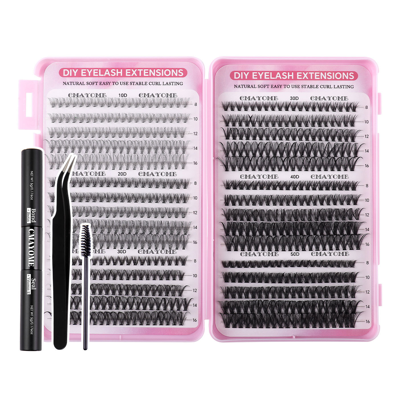 640 Pcs Cluster Eyelash Extension Kit