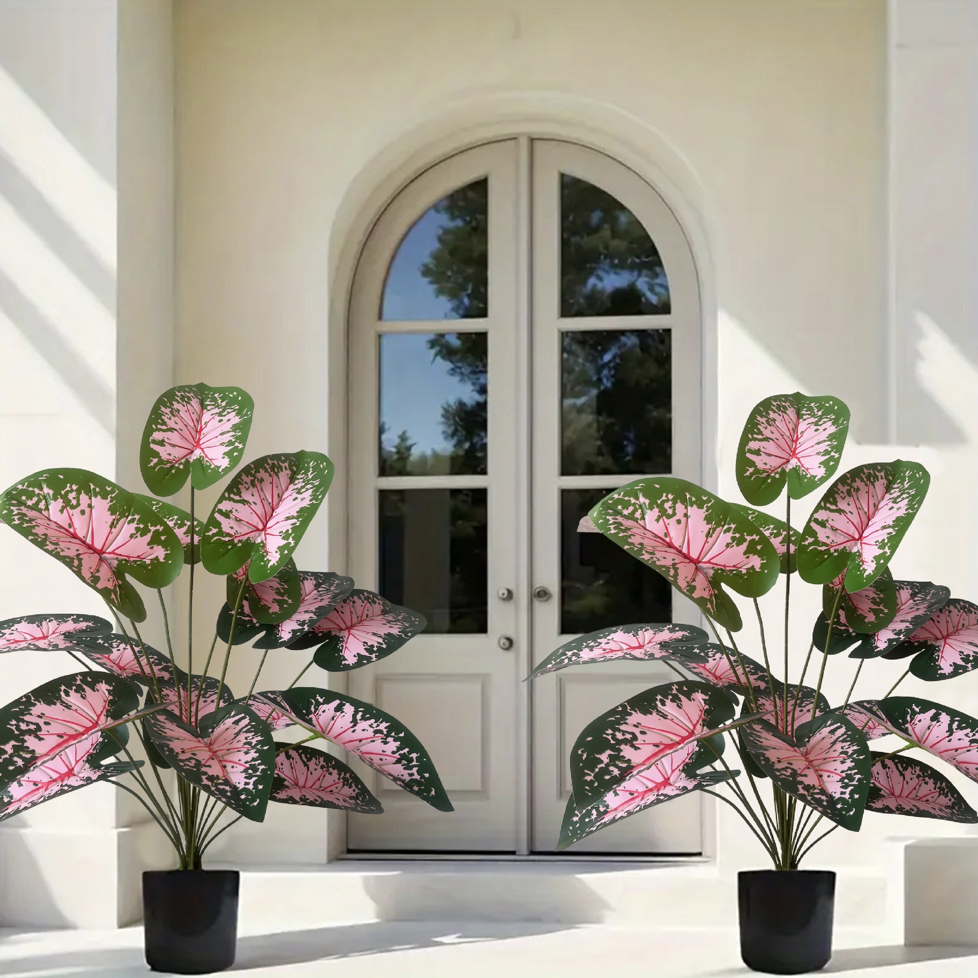 Artificial Pink Caladium Leaf Tree for Home & Wedding Decoration