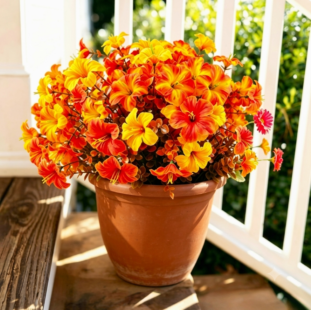 Autumn Mix Morning Glory Artificial Flowers Garden Decor Faux Flowers