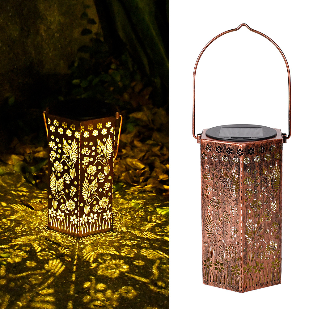 Waterproof Solar Lantern Table Lamp with Hollow Projection for Garden & Patio Decor