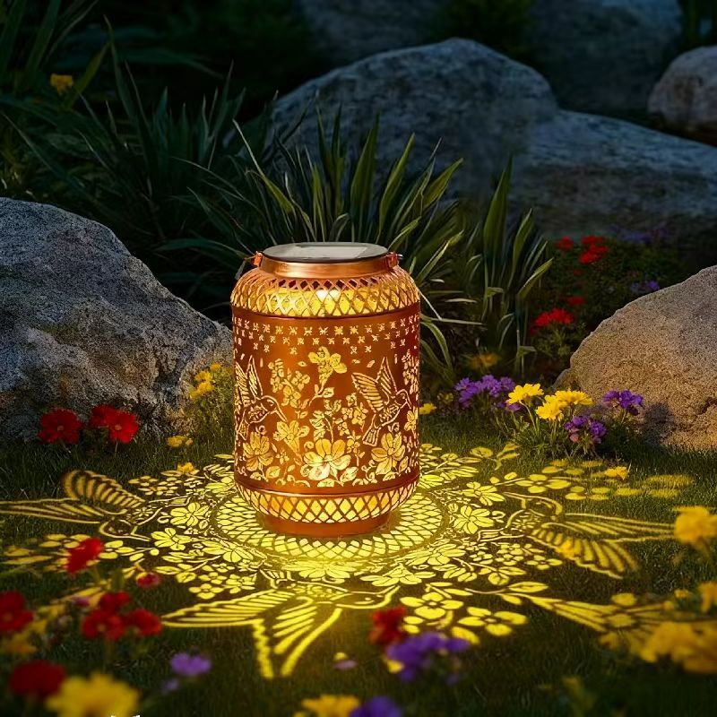 Solar Hummingbird Lantern Outdoor Hanging Light